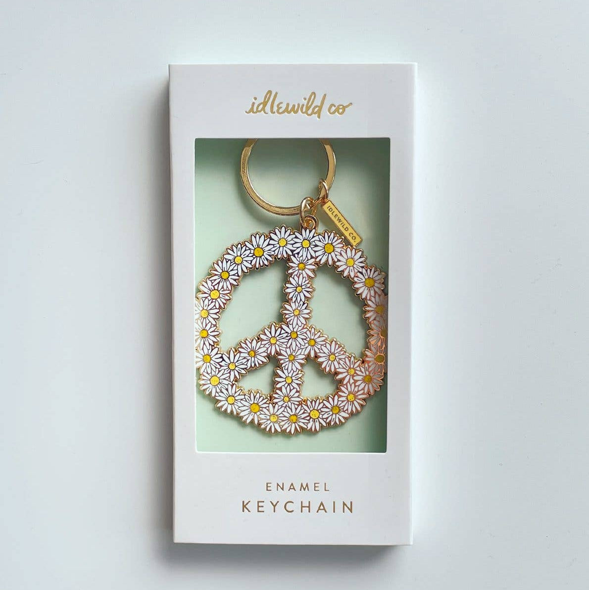 Idlewild Co. Enamel Keychain - Peace Daisy