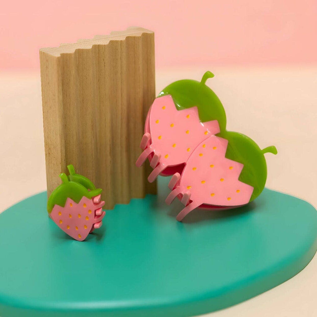 Jenny Lemons Hair Claw Clip - Large Pink Strawberry