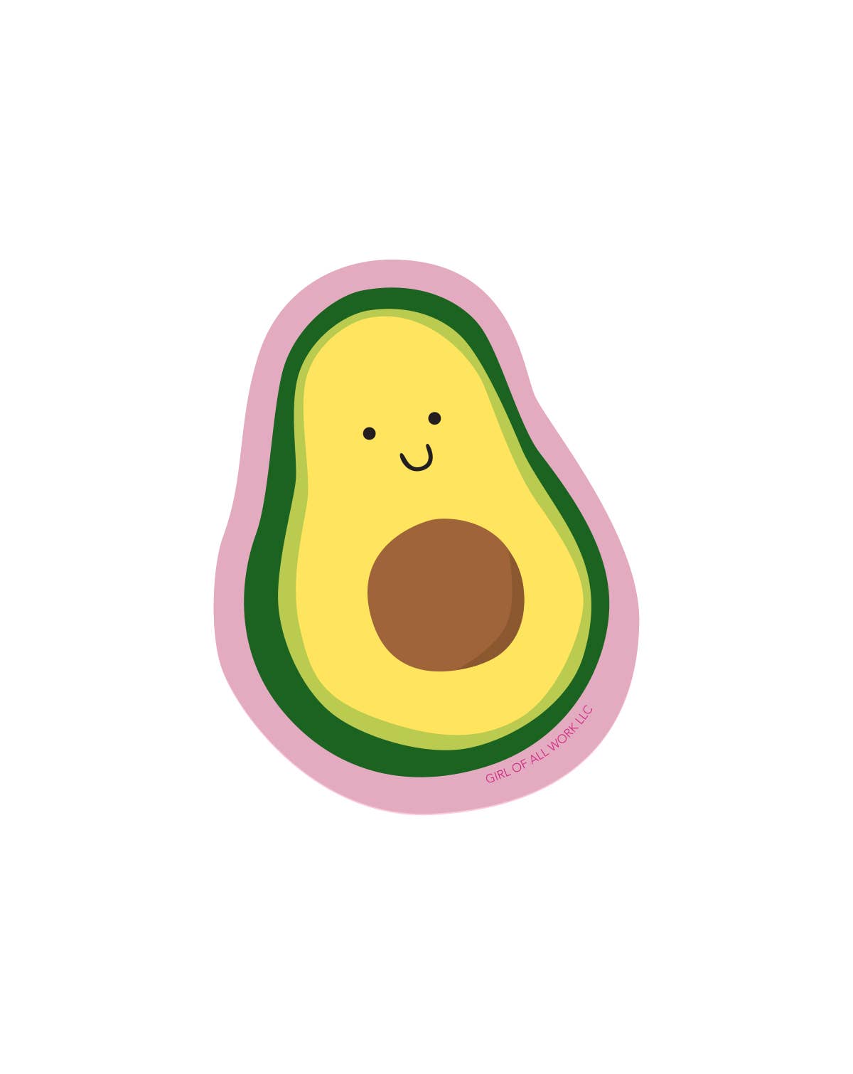 Girl of All Work Vinyl Sticker - Avocado