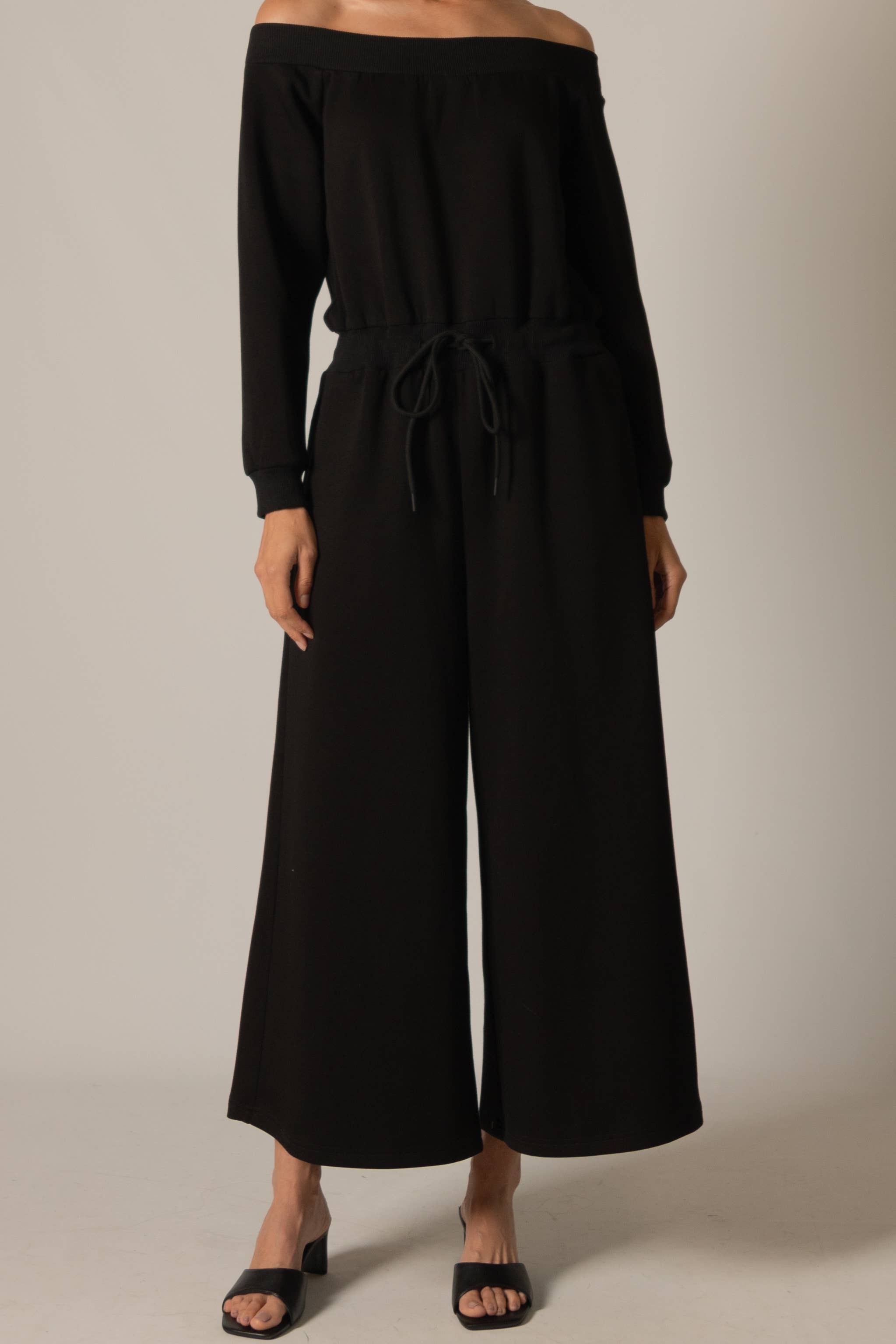 P. CILL Women's "Butter Modal" Ribbed Jumpsuit - Black