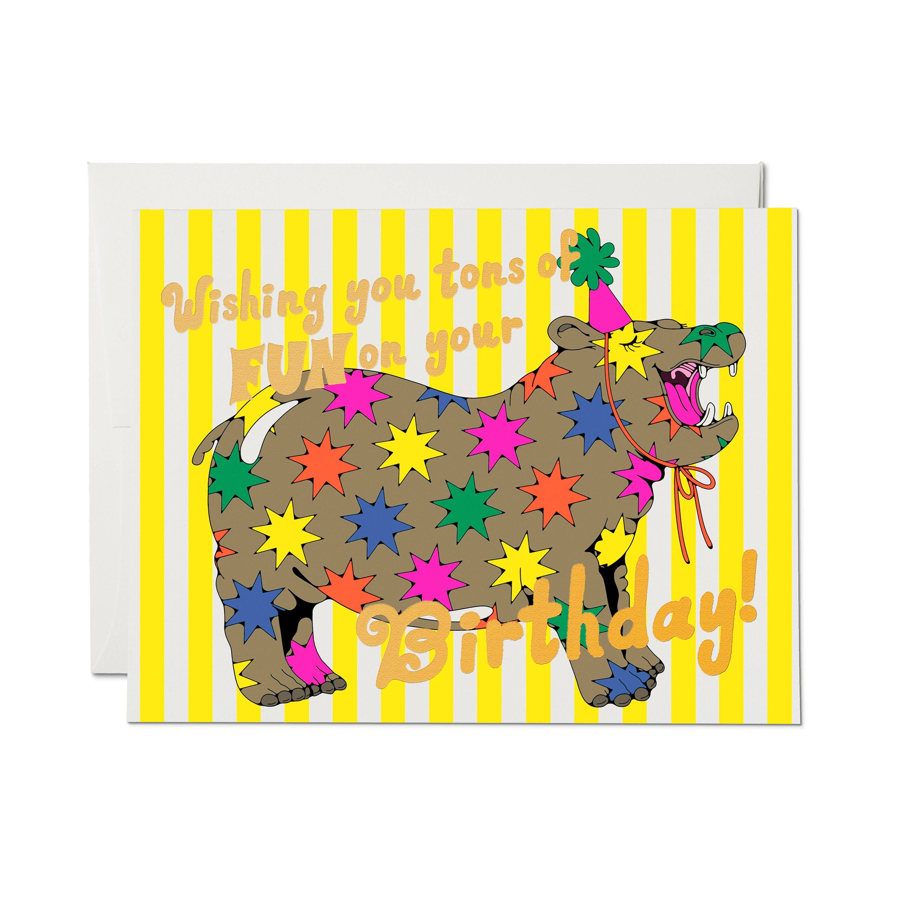 Red Cap Cards Greeting Card - Star Hippos