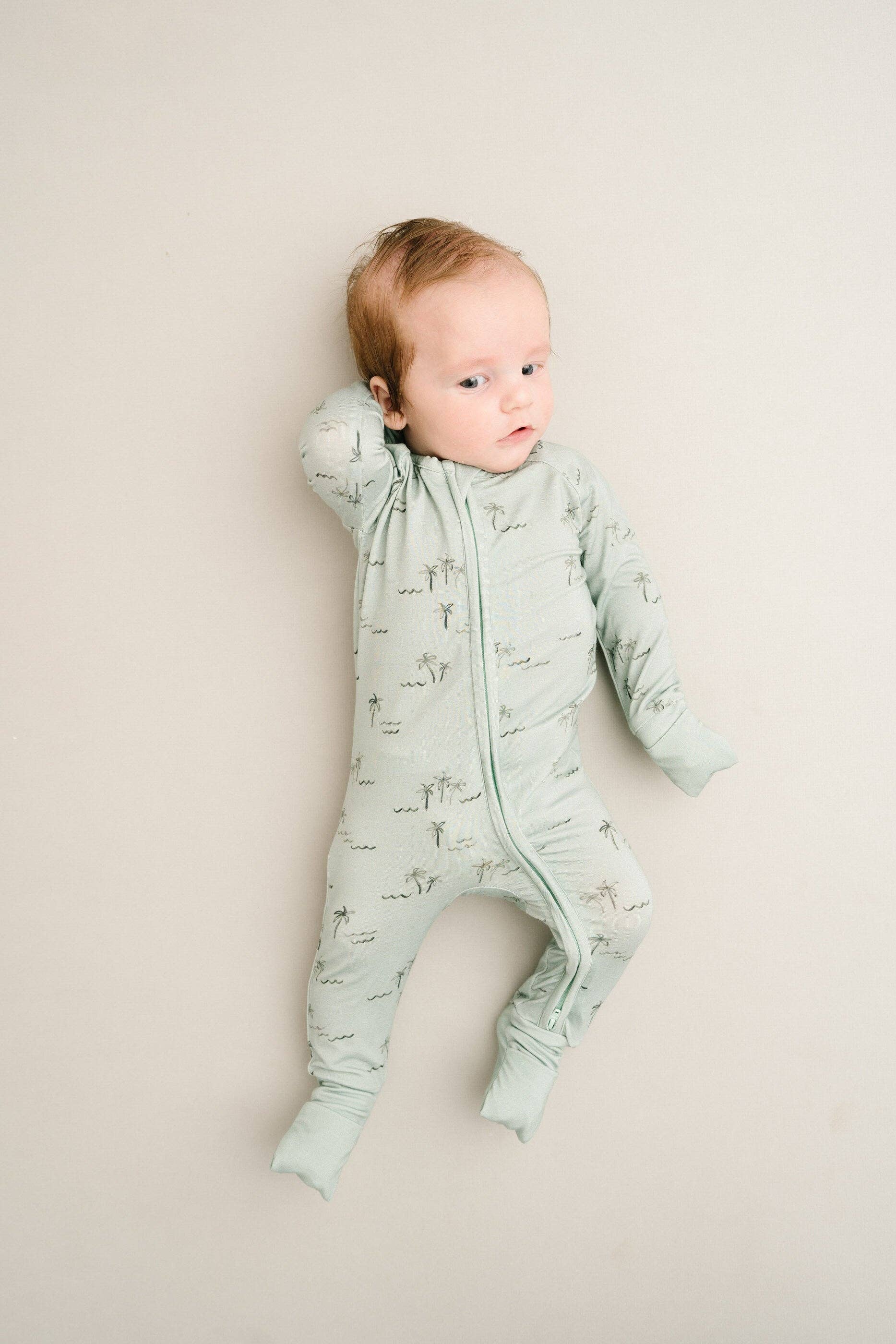 Little One Shop Bamboo Convertible Romper - Palm Breeze