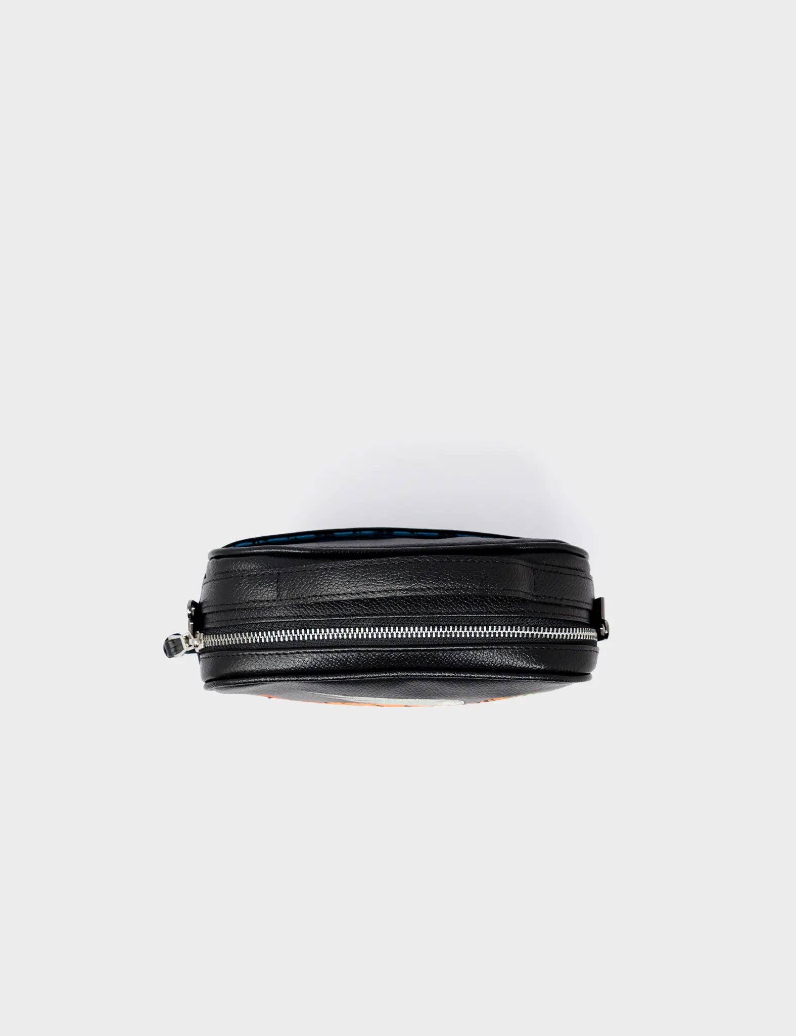 Min & Mon - Verto Black Leather Crossbody Bag - Winged Tiger Embroidery