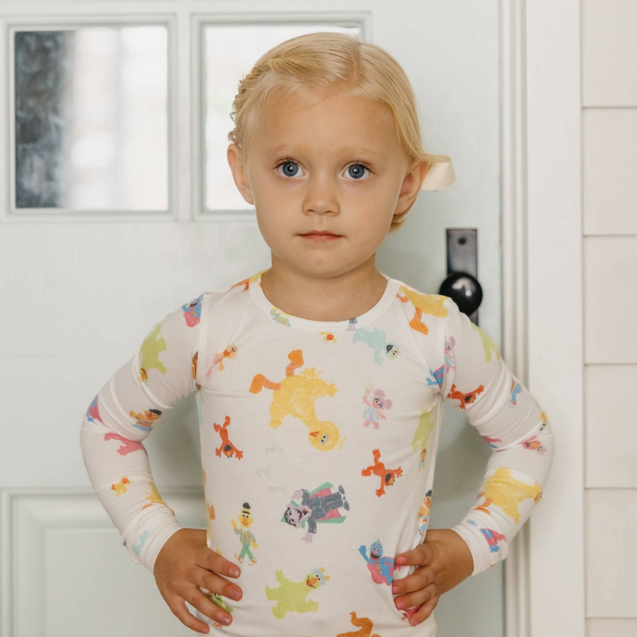 Copper Pearl Long Sleeve Pajama Set - Sesame Friends