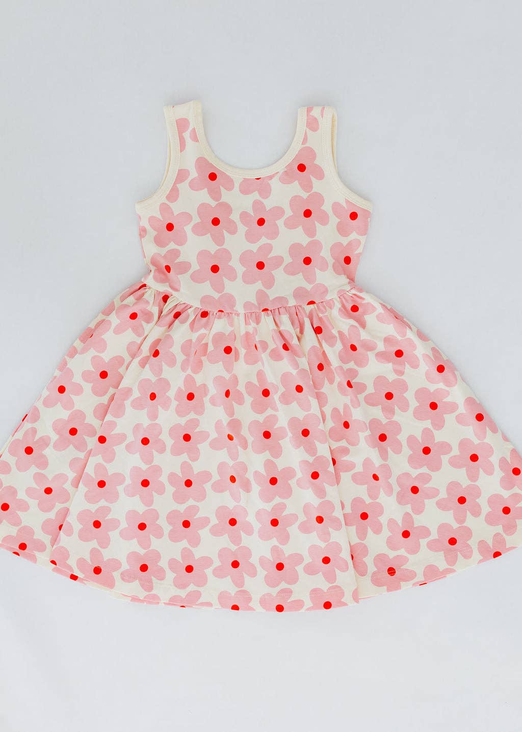 Good Apples Kids Sleeveless Twirl Dress - Pink Daisies