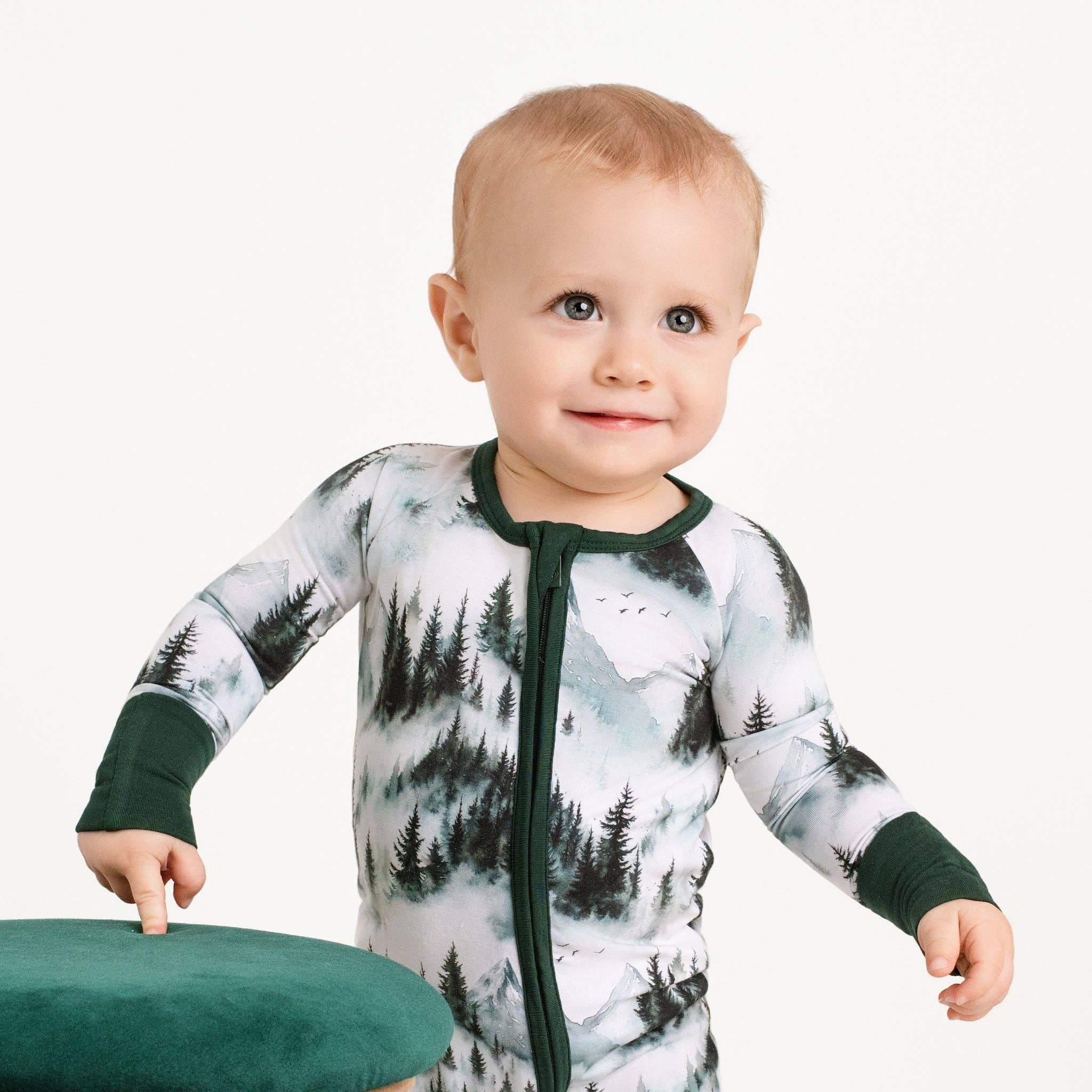 Jammie Session Bamboo Romper - Mountain Mist