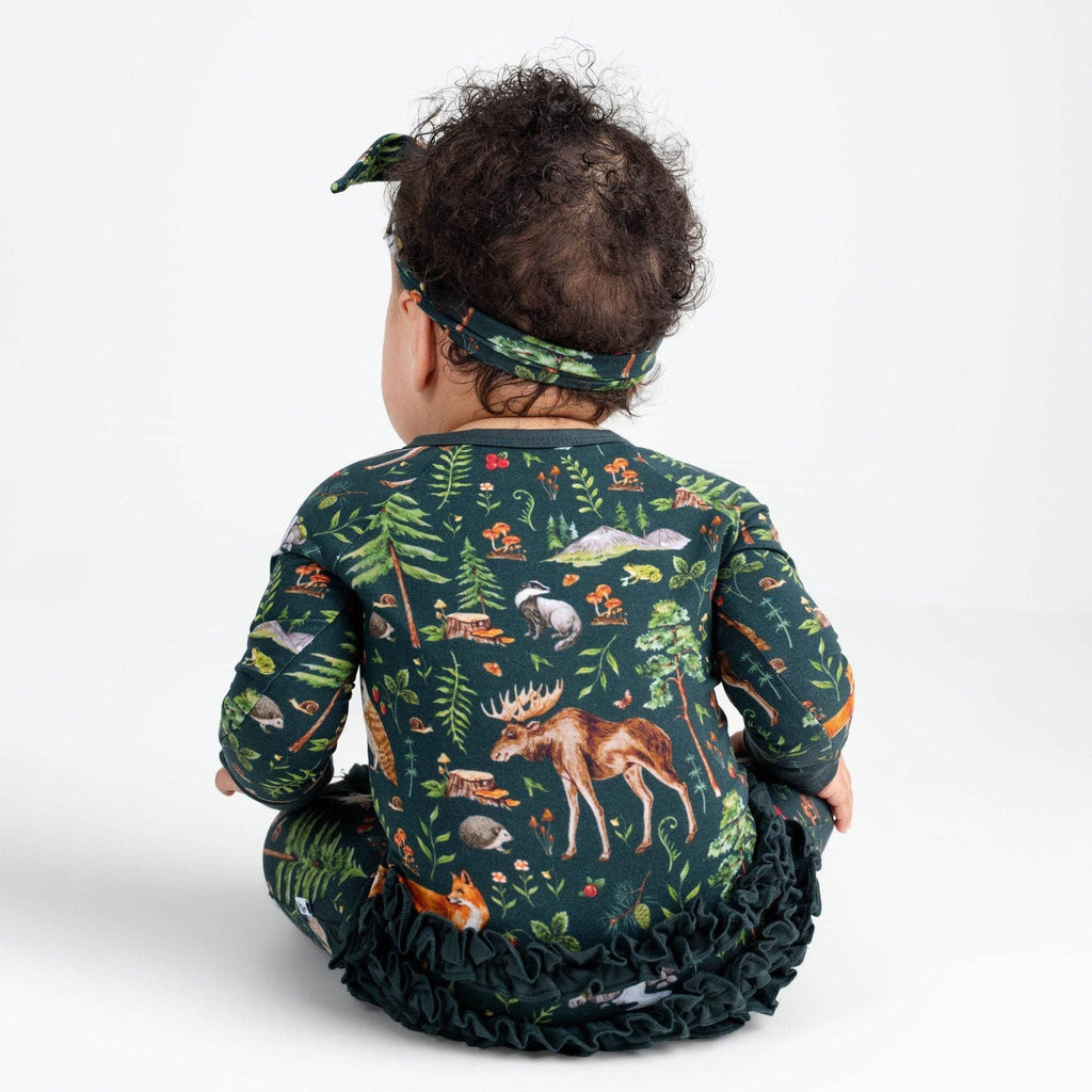 Jammie Session Bamboo Ruffle Romper  - Wood You Be My Friend