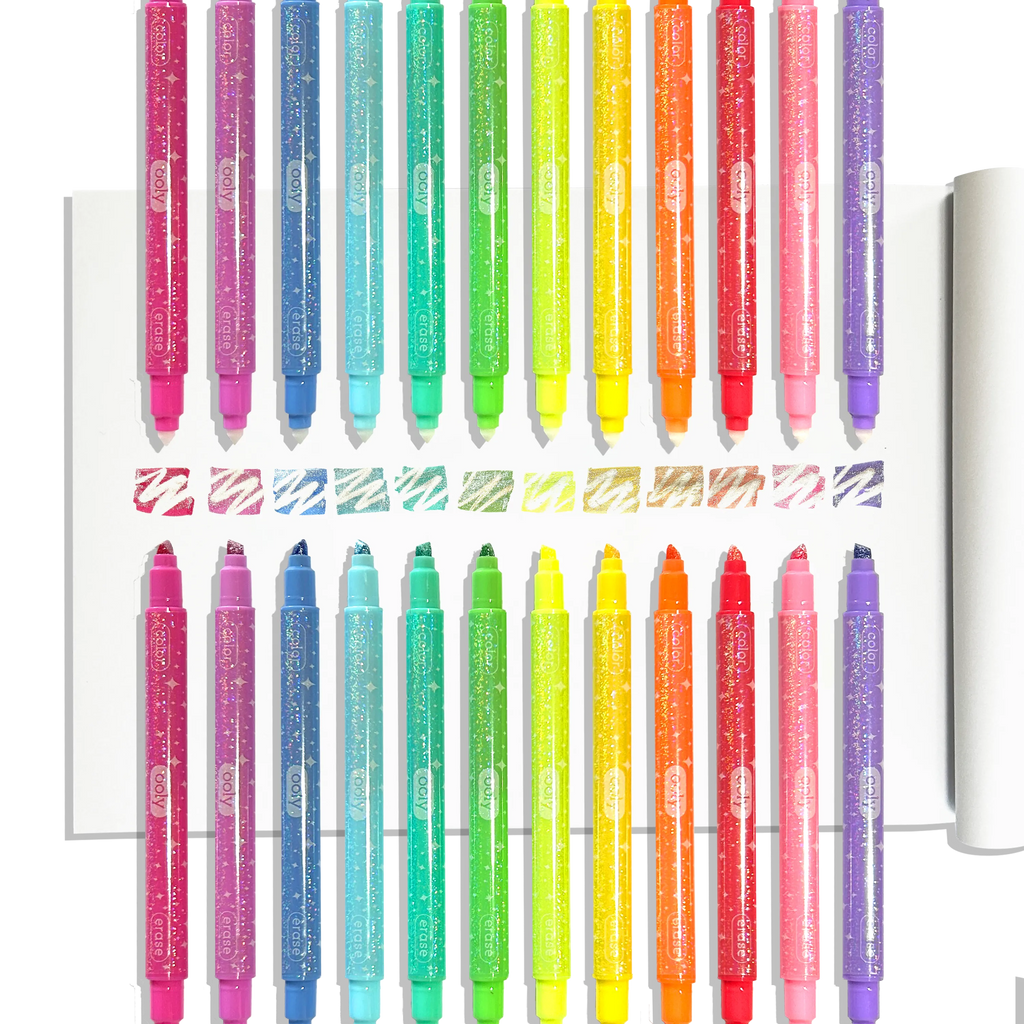 OOLY - Make no Mistake!: Glittery Erasable Markers