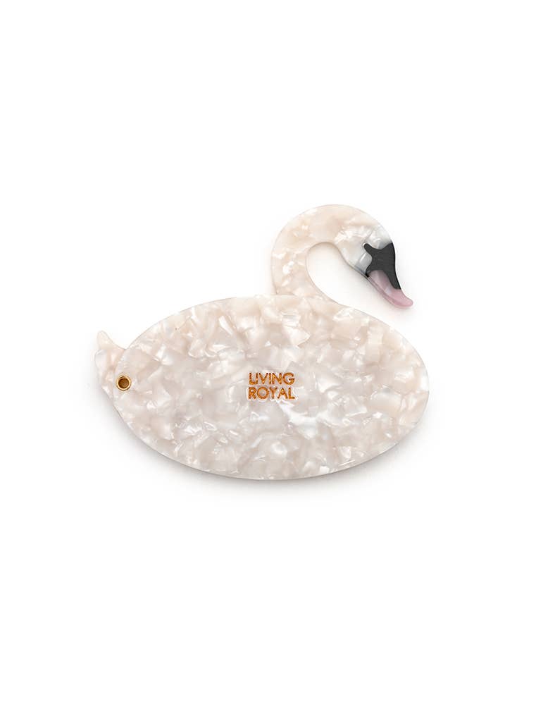 Living Royal Compact Mirror - Swan