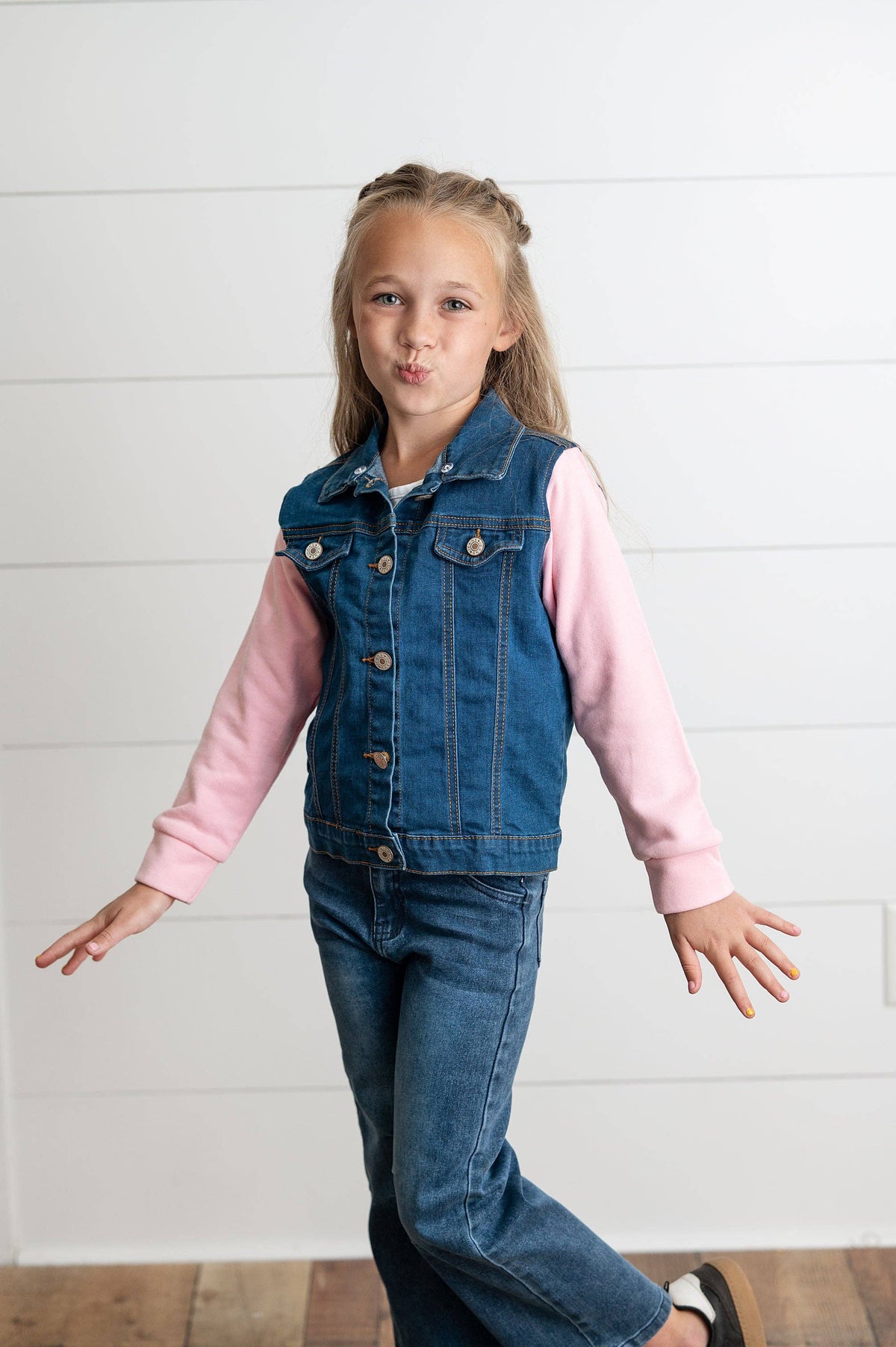 Oopsie Daisy - Hooded Denim Jacket - Pink