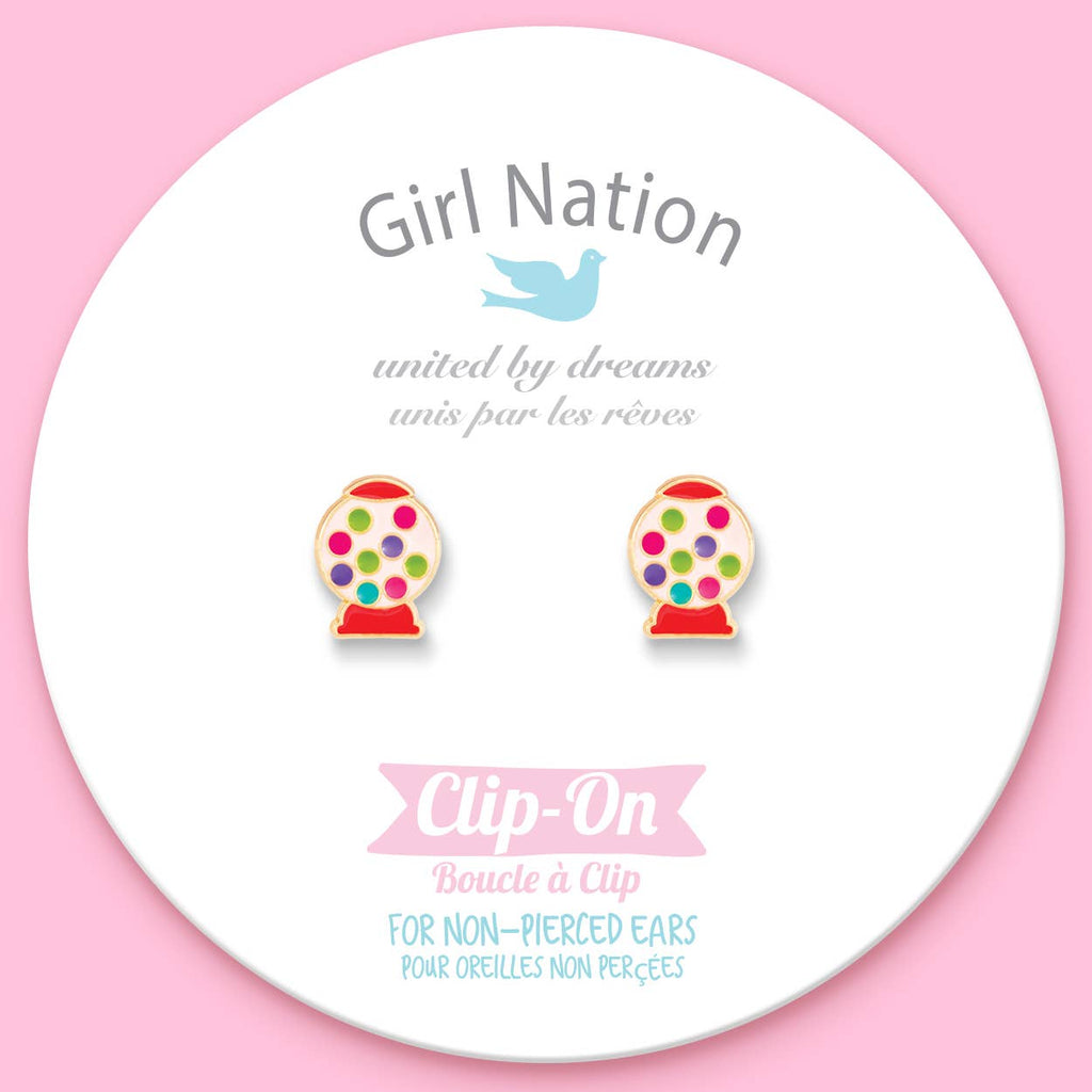 Girl Nation CLIP ON Earrings - Gumball Nostalgia