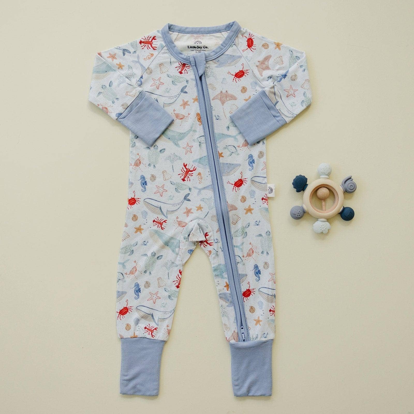 Little Joy Co. Modal Zippy Romper - Coastal Cutie