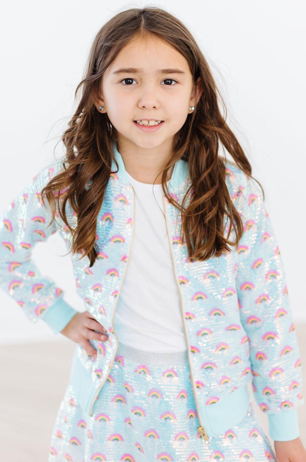 Mila & Rose Sequin Jacket - Mint Rainbow