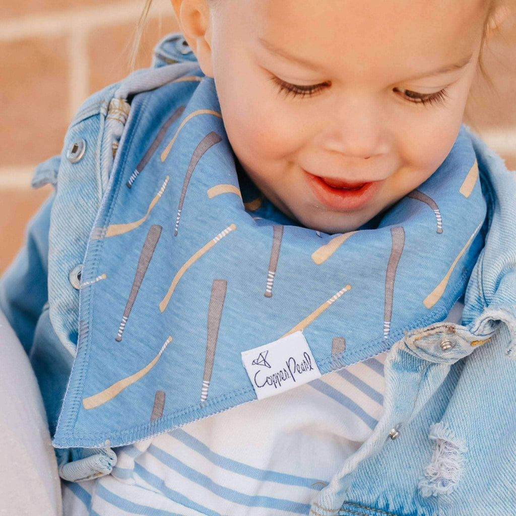 Copper Pearl Baby Bandana Bibs - Slugger (Set of 4)