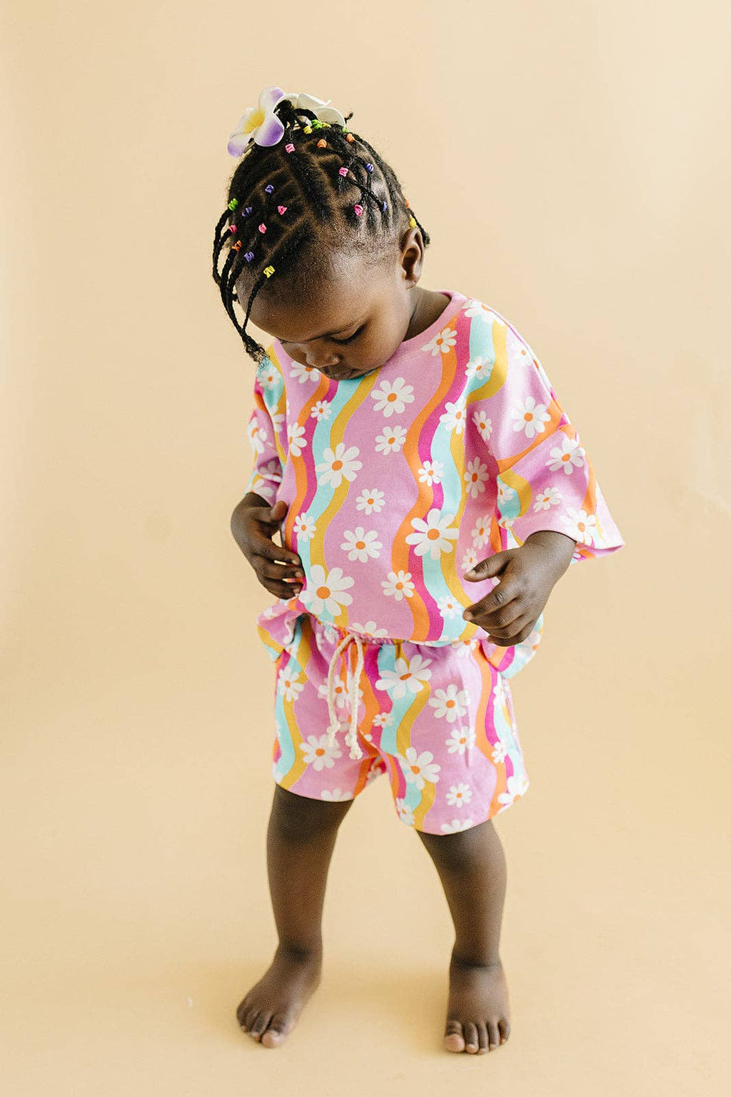 Lucky Panda Kids Shorts Set - Groovy Daisy