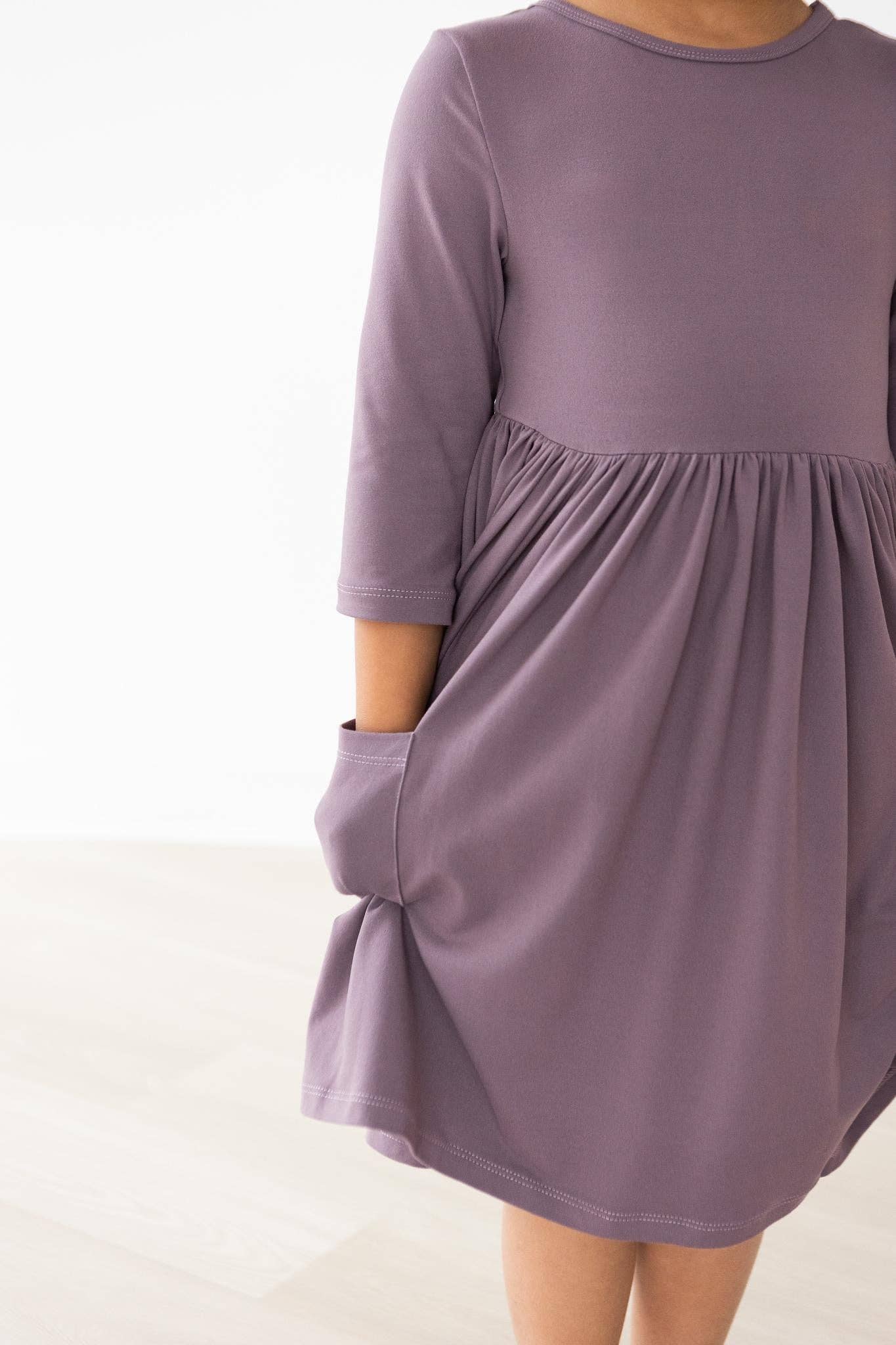 Mila & Rose 3/4 Pocket Twirl Dress - Vintage Violet