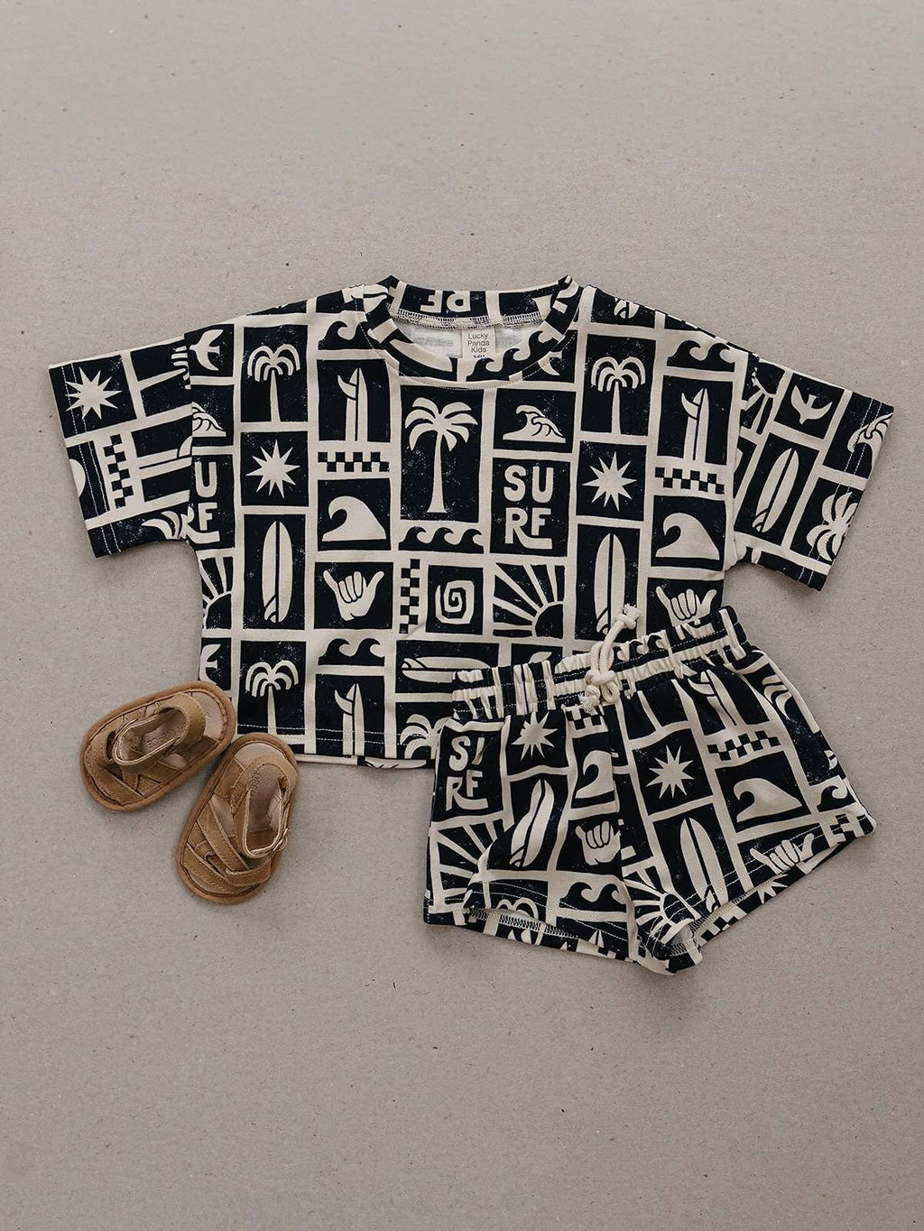 Lucky Panda Kids Shorts Set - Coastal Club