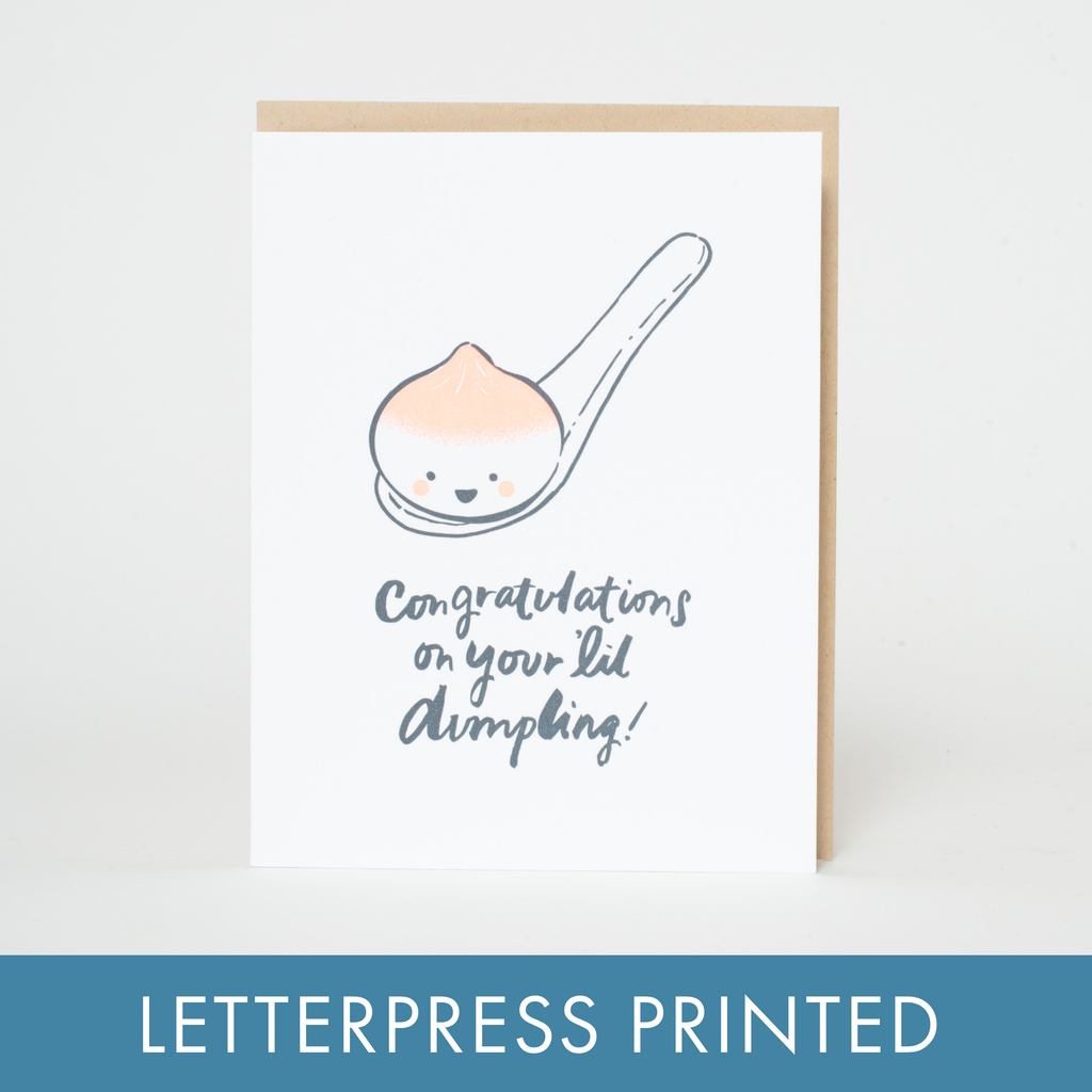 Egg Press Greeting Card - Lil Dumpling New Baby