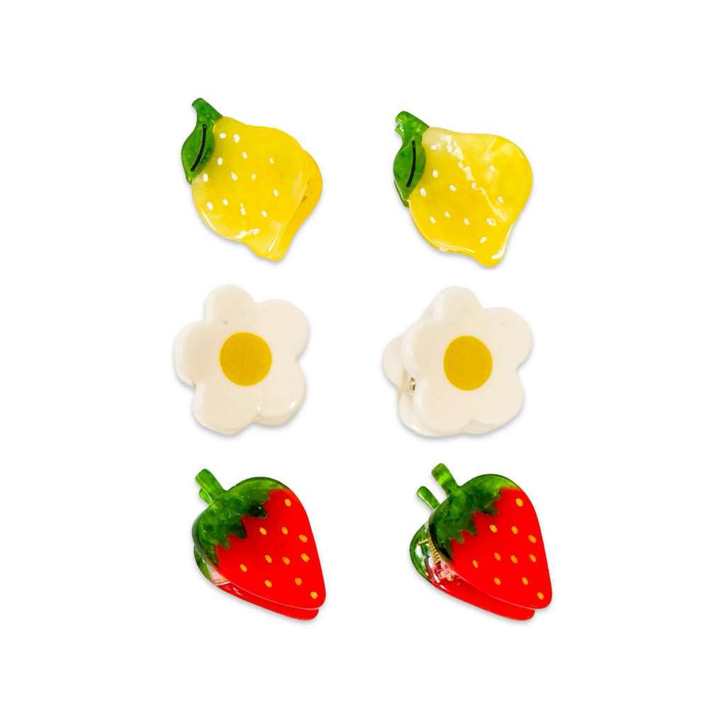 Jenny Lemons Hair Claw Clip Set - Micro Fruit and Flowers