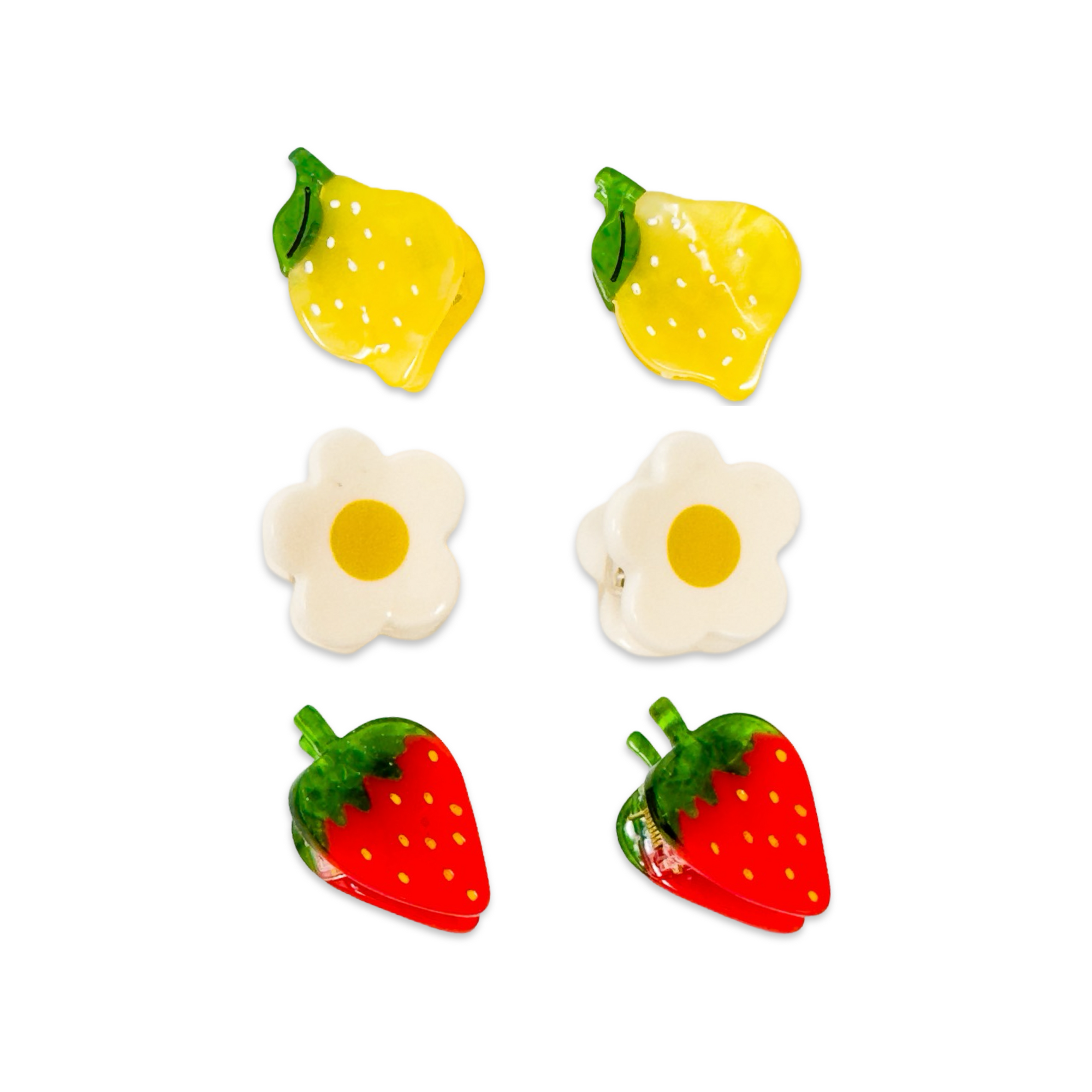 Jenny Lemons Hair Claw Clip Set - Micro Fruit and Flowers