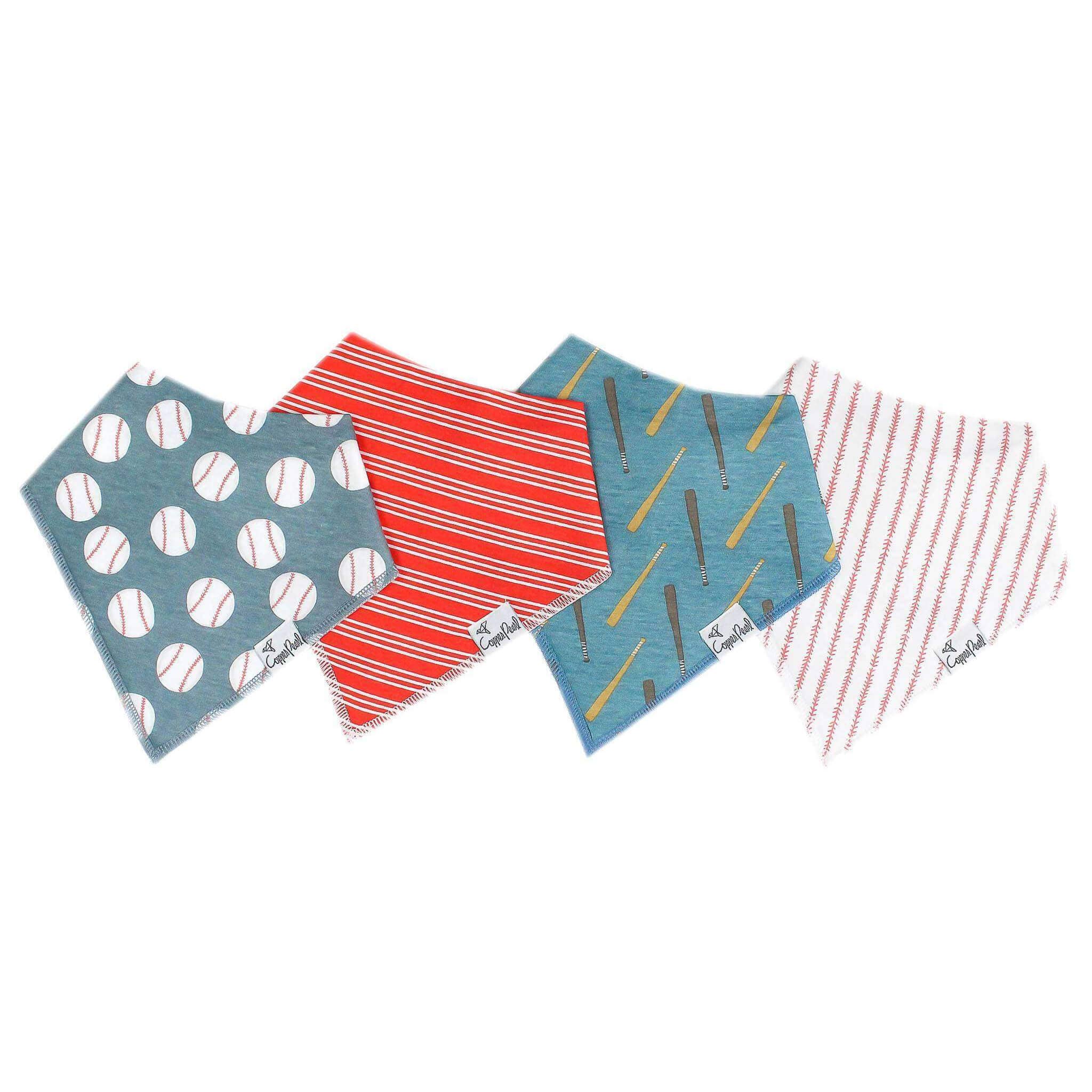 Copper Pearl Baby Bandana Bibs - Slugger (Set of 4)