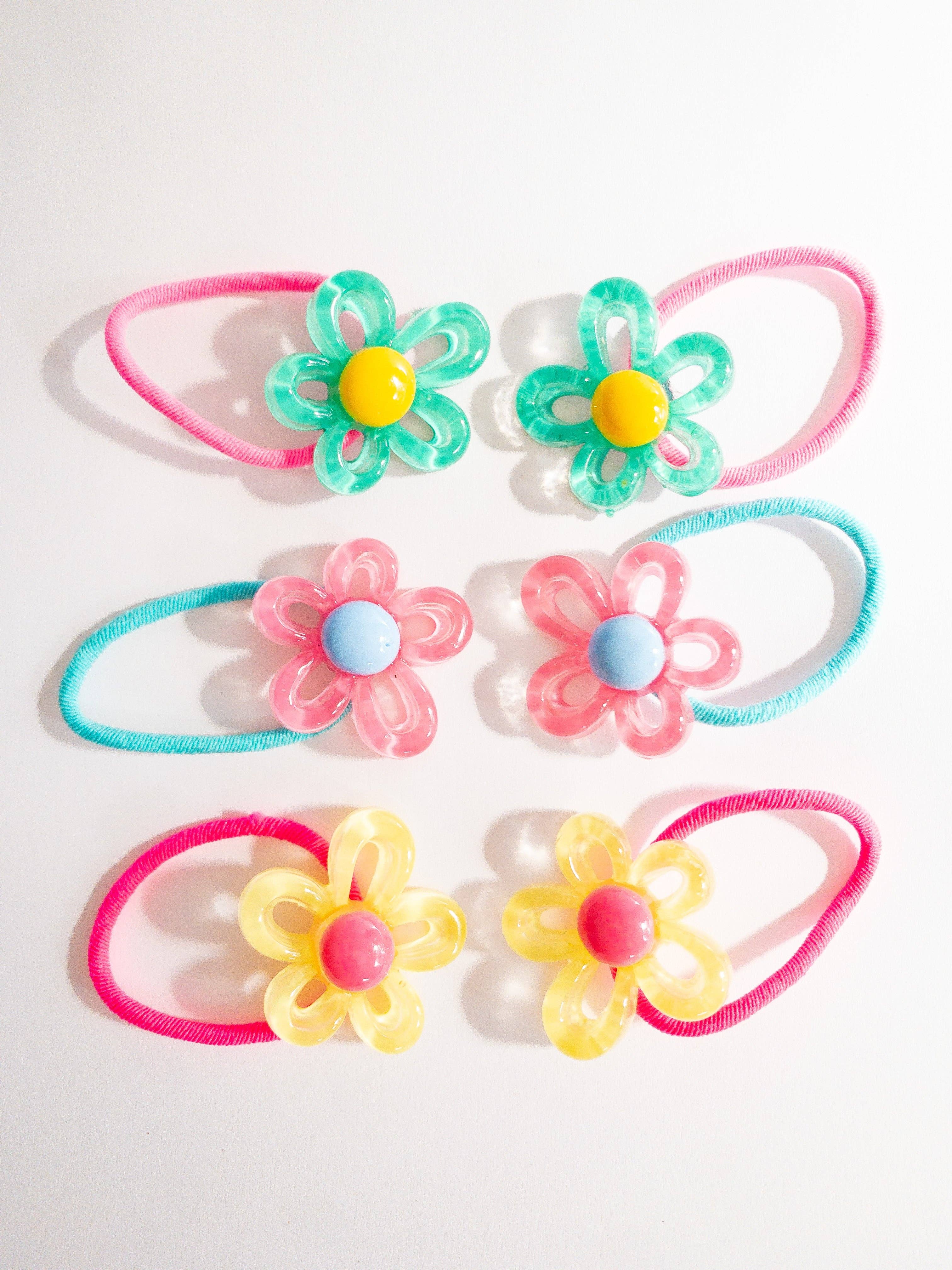 Eggy Cakes - Outlined Candy Flower Hair Ties