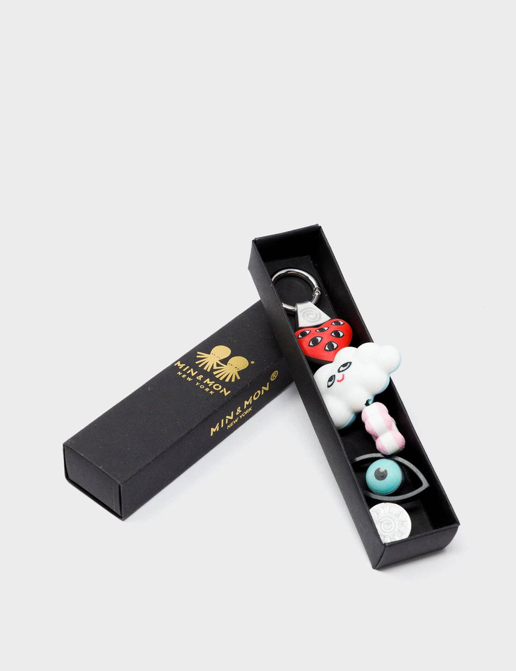 Min & Mon - Cloudette Charm - Red and Pink 3D Printed Bioplastic Keychain