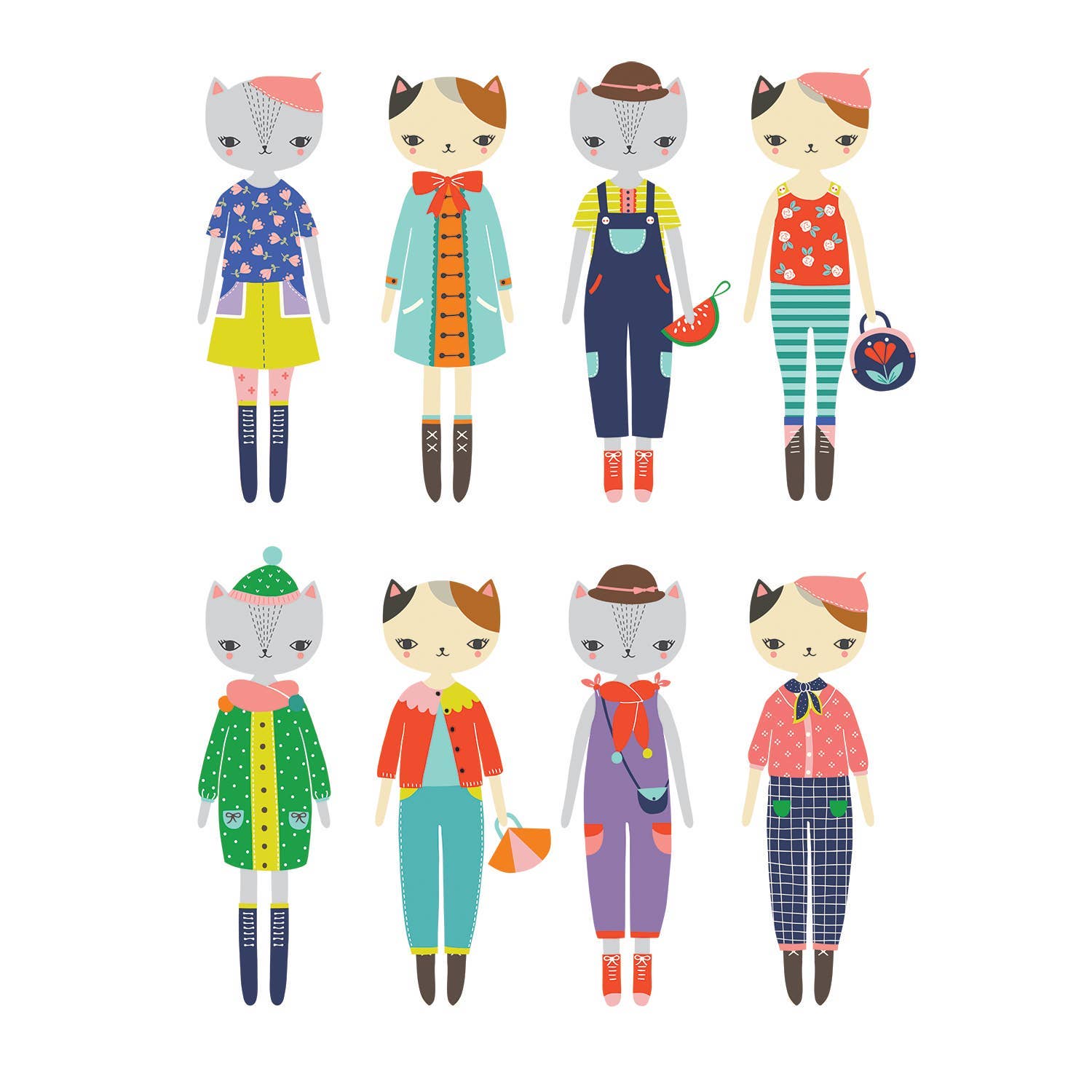 Chronicle Books - Cat Fashion Magnetic Figures