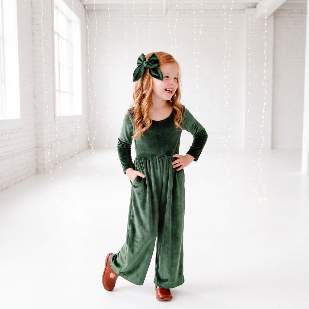 Dreamiere Leggy Romper - Juniper Velour (Green)