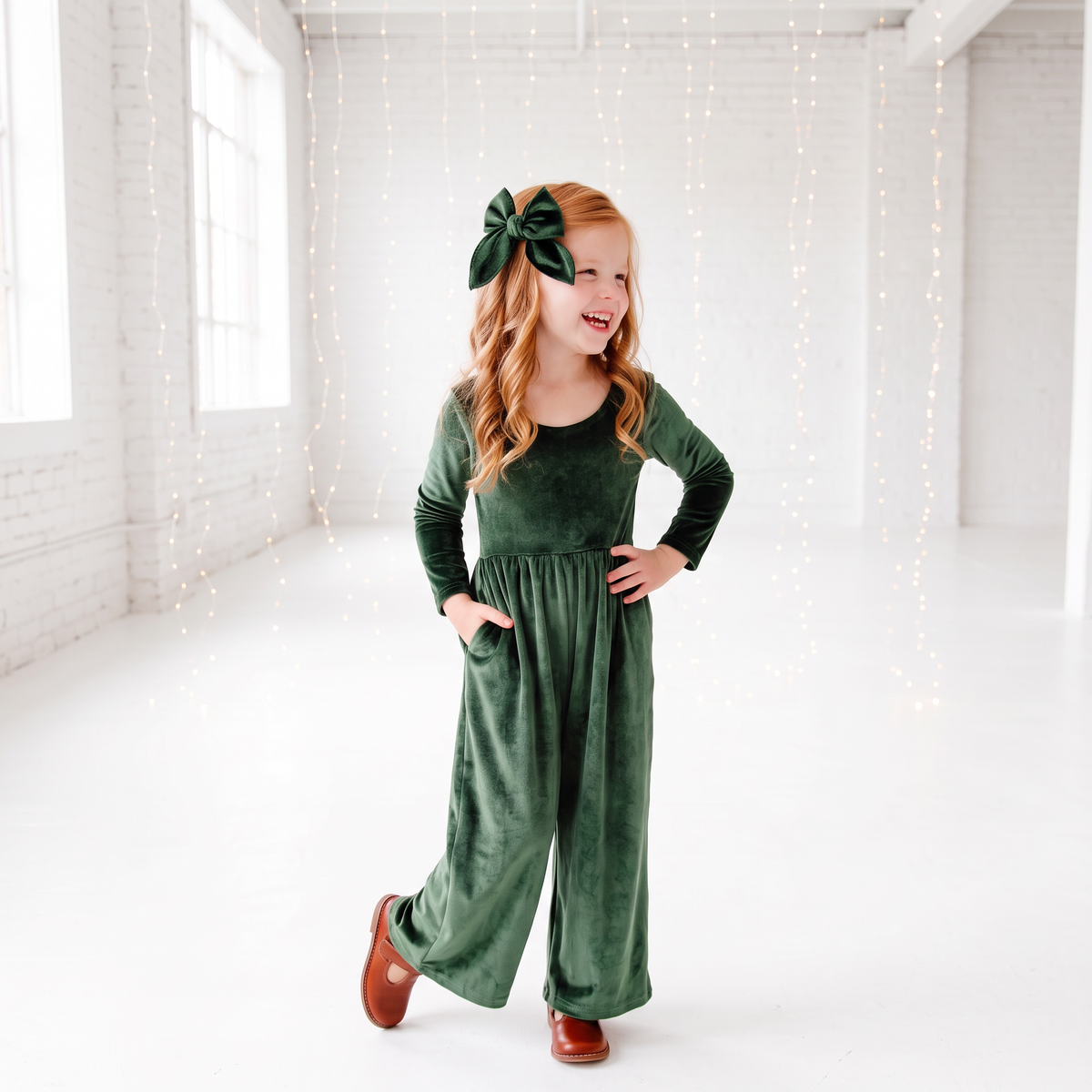 Dreamiere Leggy Romper - Juniper Velour (Green)