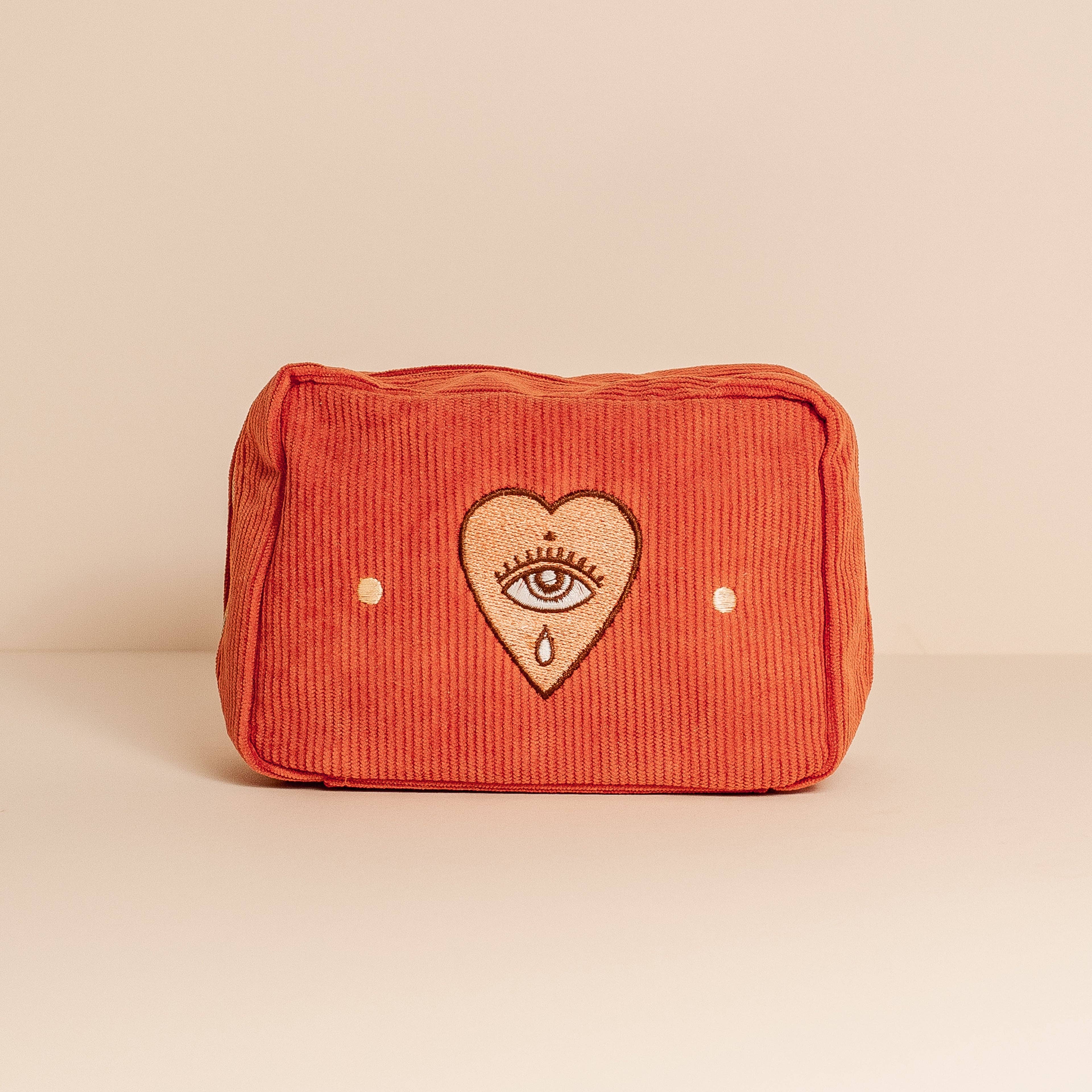 cai & jo USA - Corduroy Makeup Bag (Rust)