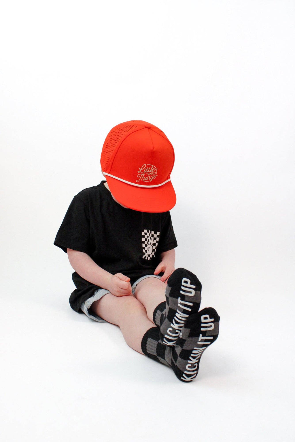 Kickin it up Socks - Black + Gray Checker