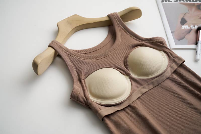 Women's Ribbed Tank w/ Built In Bra