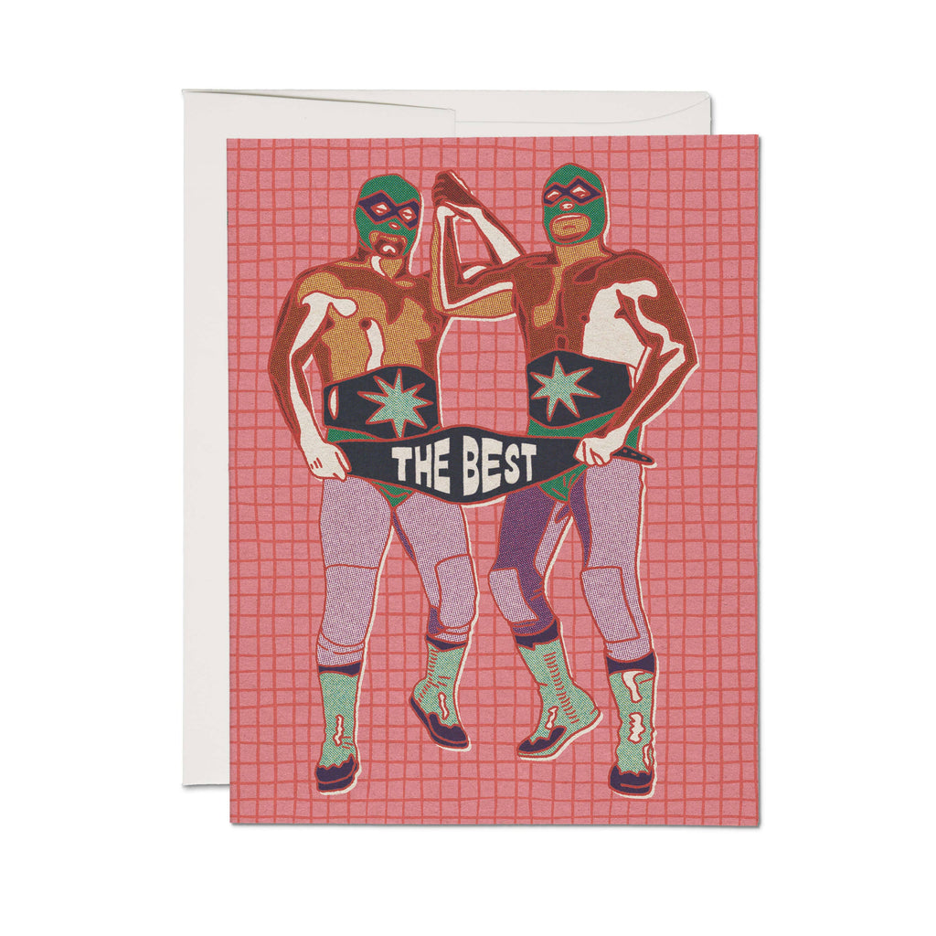 Red Cap Cards Greeting Card - The Best Luchador