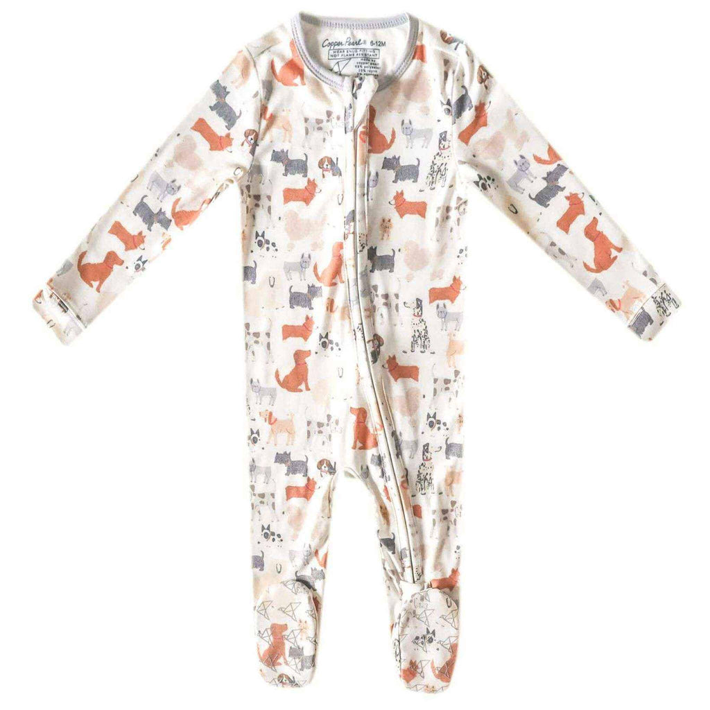 Copper Pearl Zip-Up Footie Pajama - Rufus