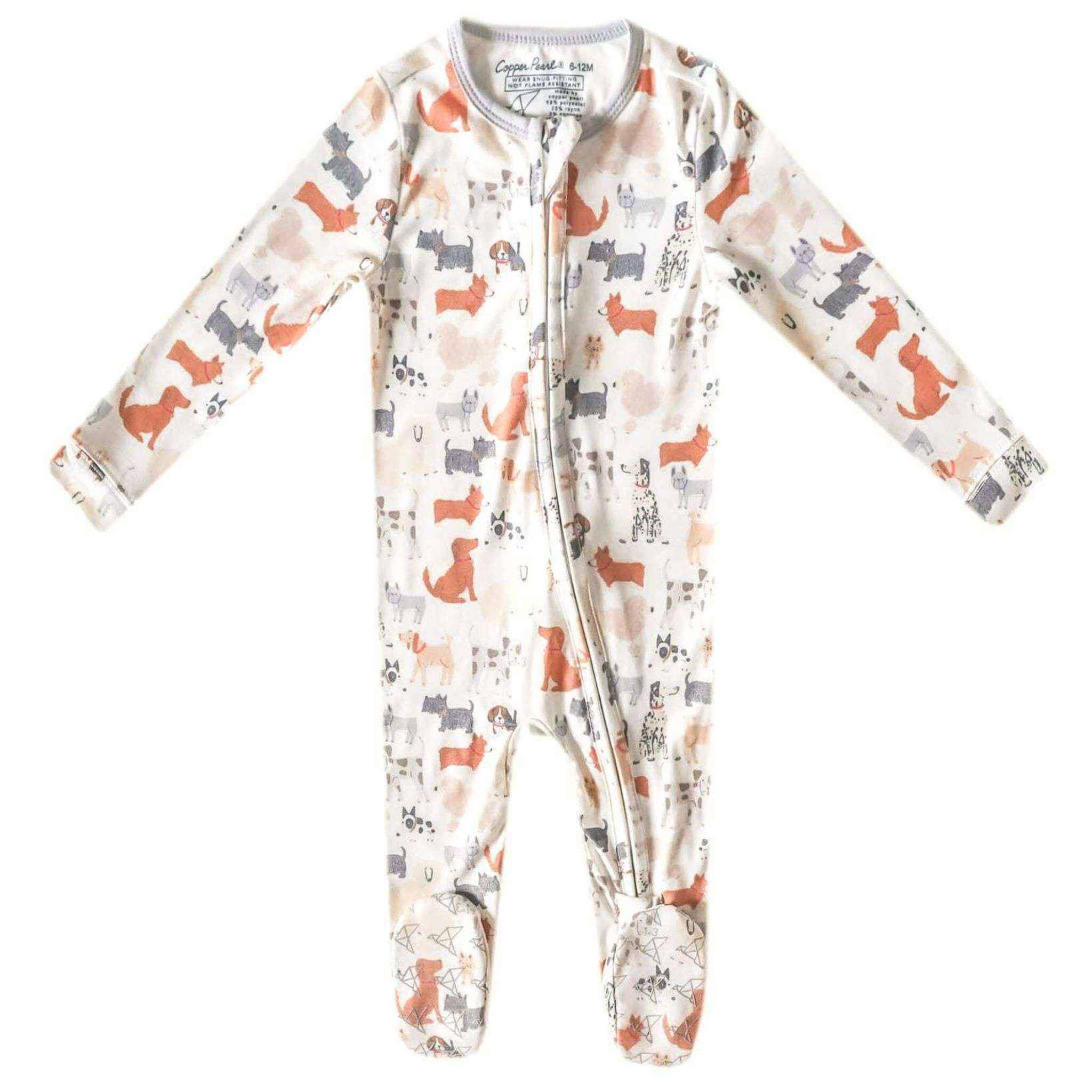 Copper Pearl Zip-Up Footie Pajama - Rufus