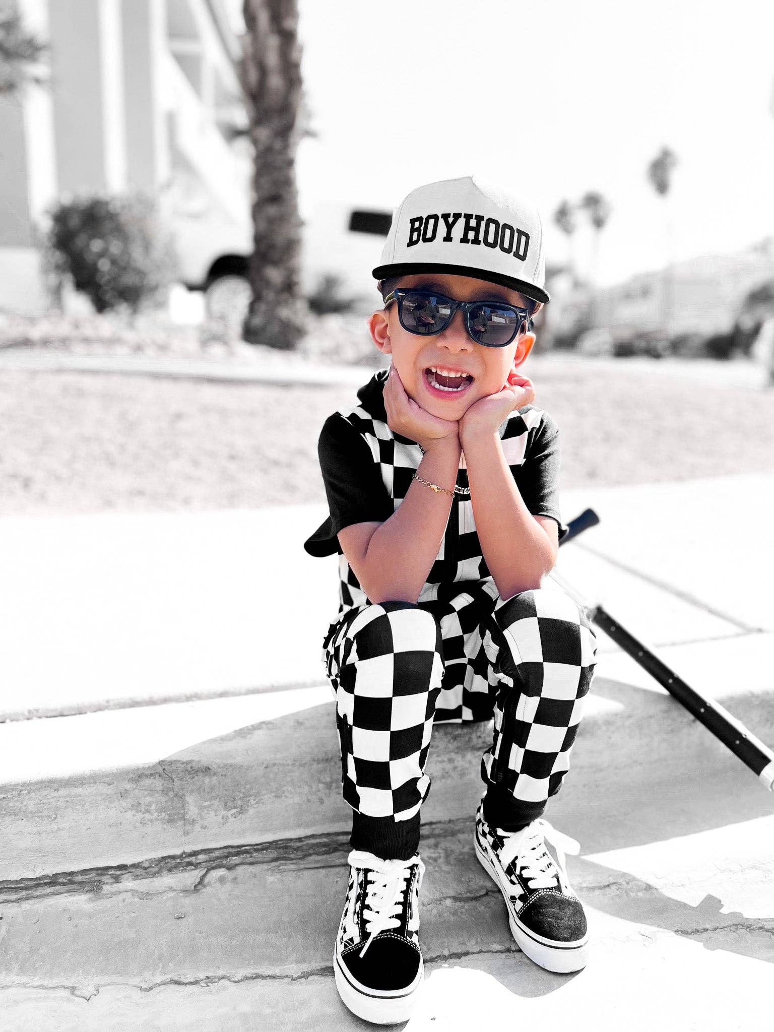 Rebel Bro Hooded Rebel Short Sleeve Romper - Venice