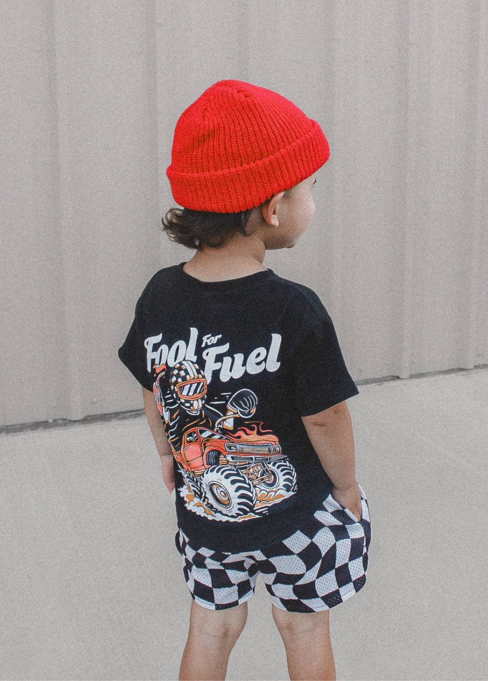 Little Trouble - Black Checker Basketball Shorts