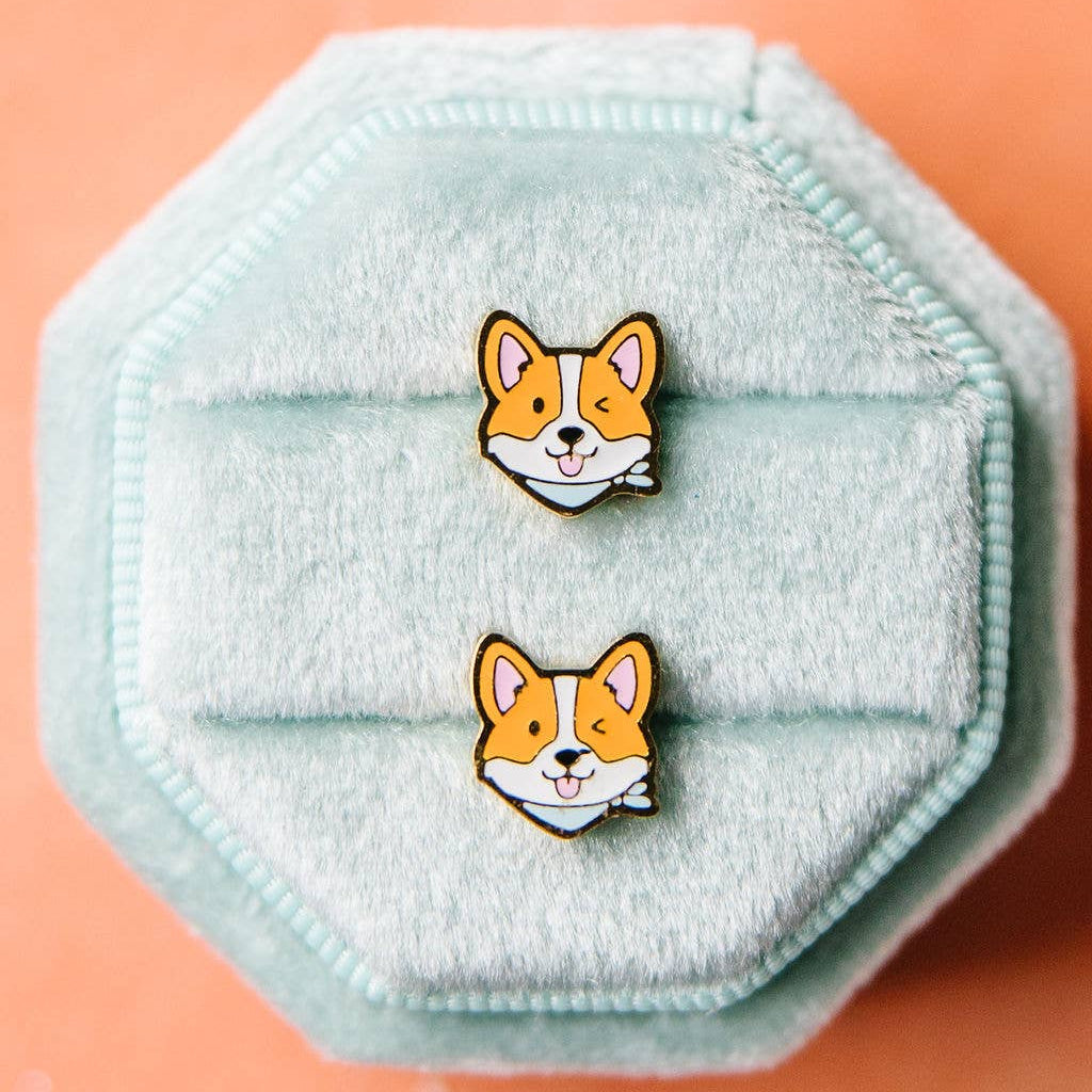 Desert Peach - Corgi Stud Earrings