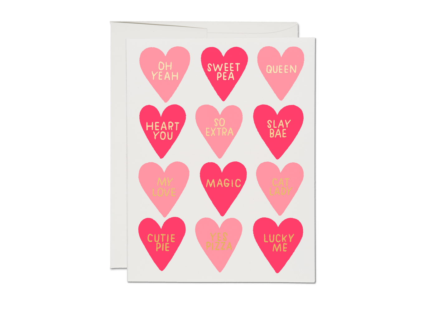 Red Cap Cards Greeting Card  - Conversation Hearts Valentine's Day