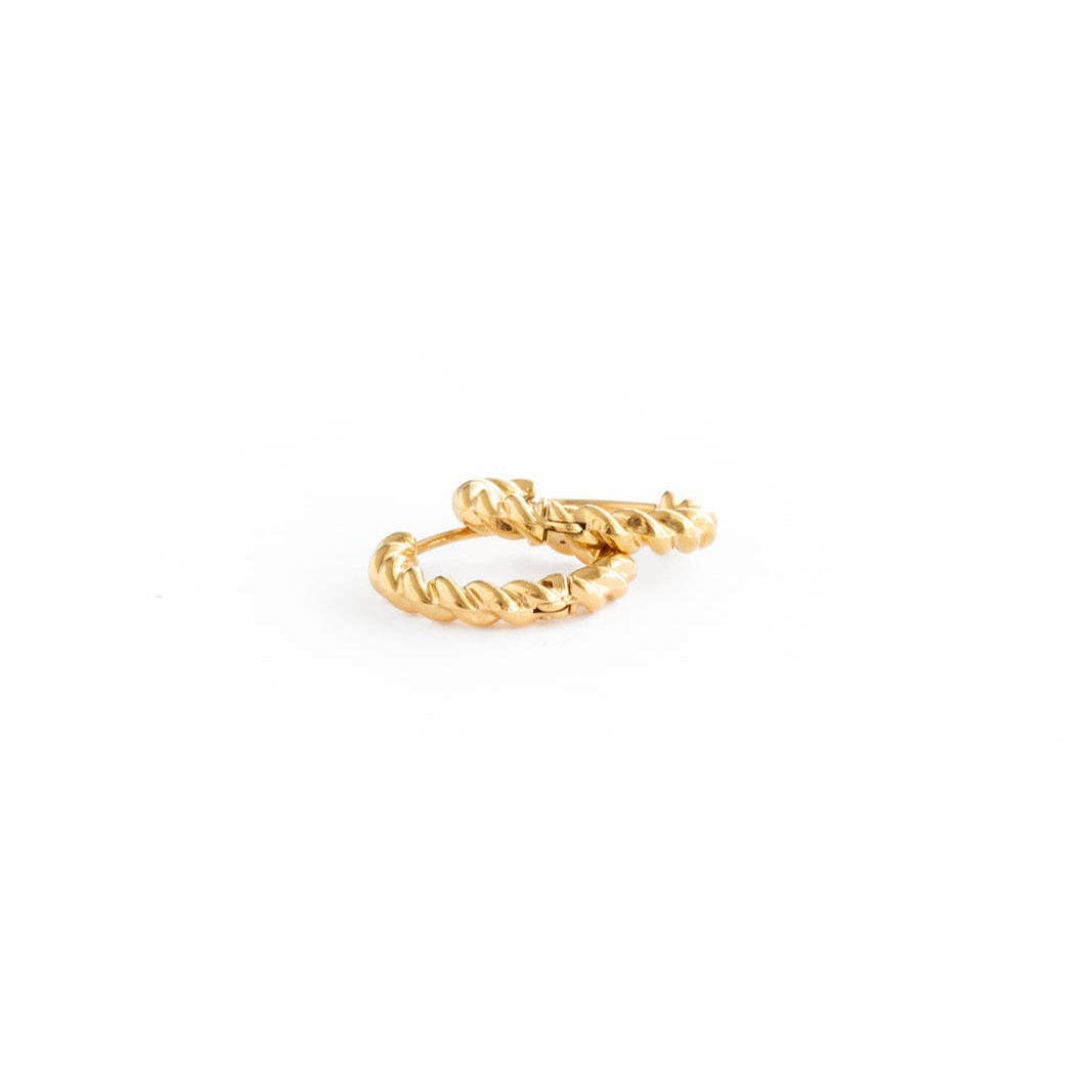 Pip Pop Post - Braided Hoop Earrings - Gold