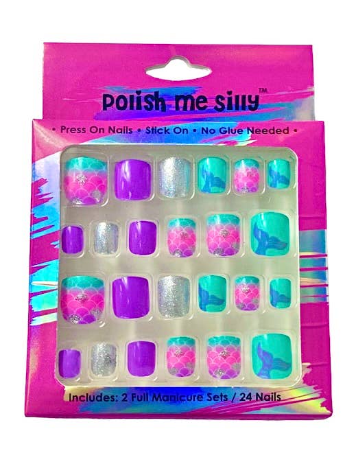 Polish Me Silly Press On Nails - Mermaid Scales