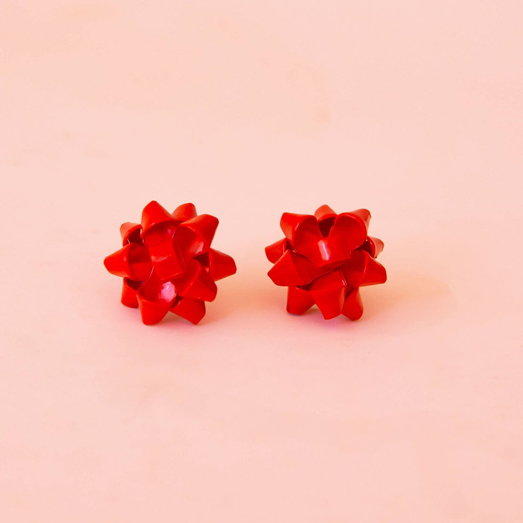 Sunshine Studios - Holiday Bow Earrings (Red)