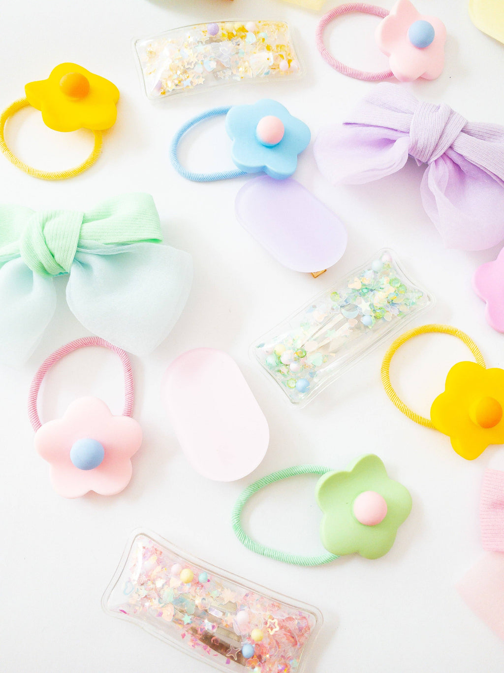 Eggy Cakes - Shay Bow and Confetti 5 Piece Hair Clip Set