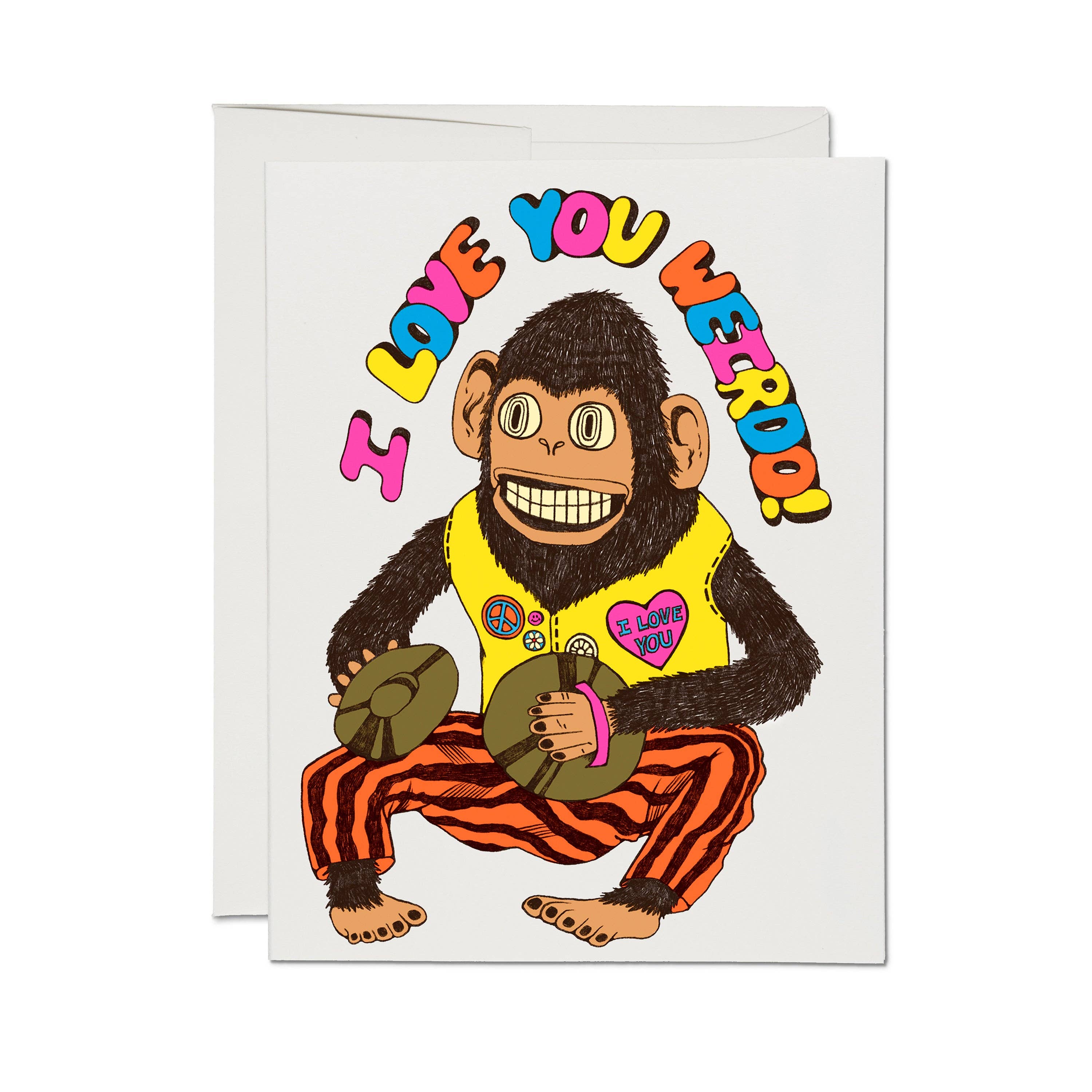 Red Cap Cards - I Love You Weirdo Greeting Card