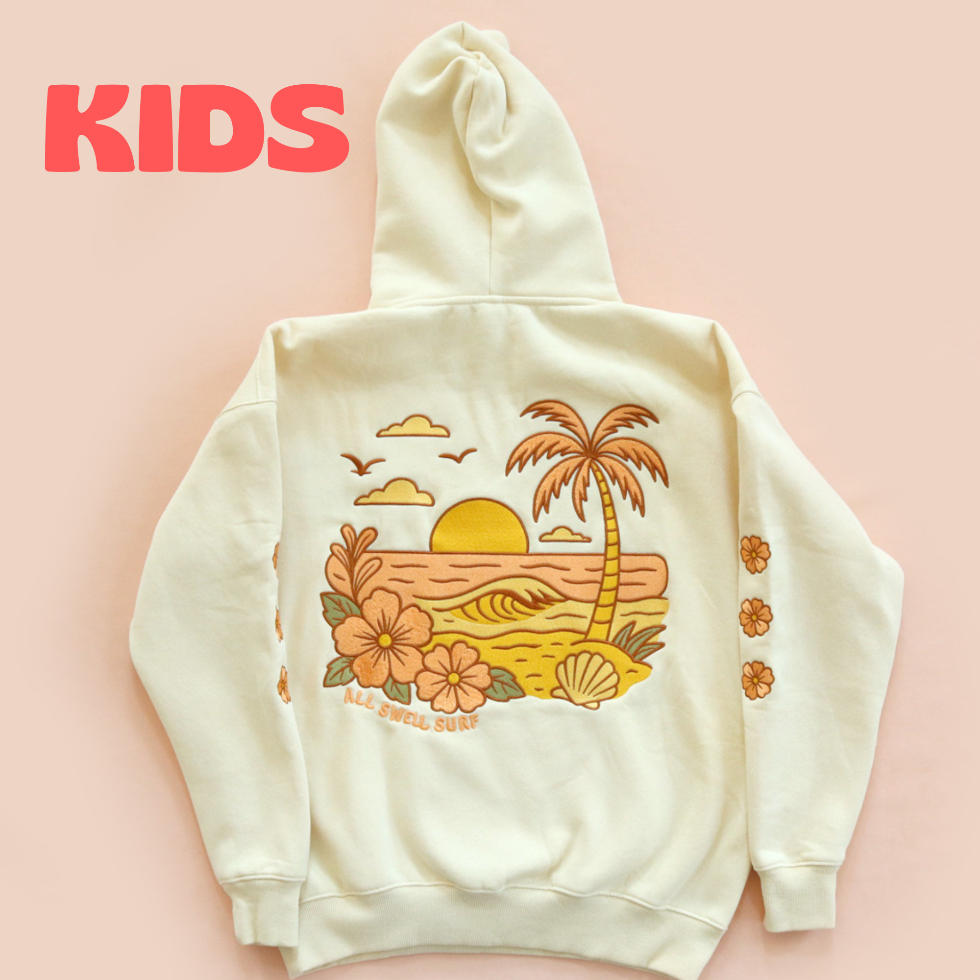 All Swell Surf Embroidered Hoodie - Sunset (Youth)