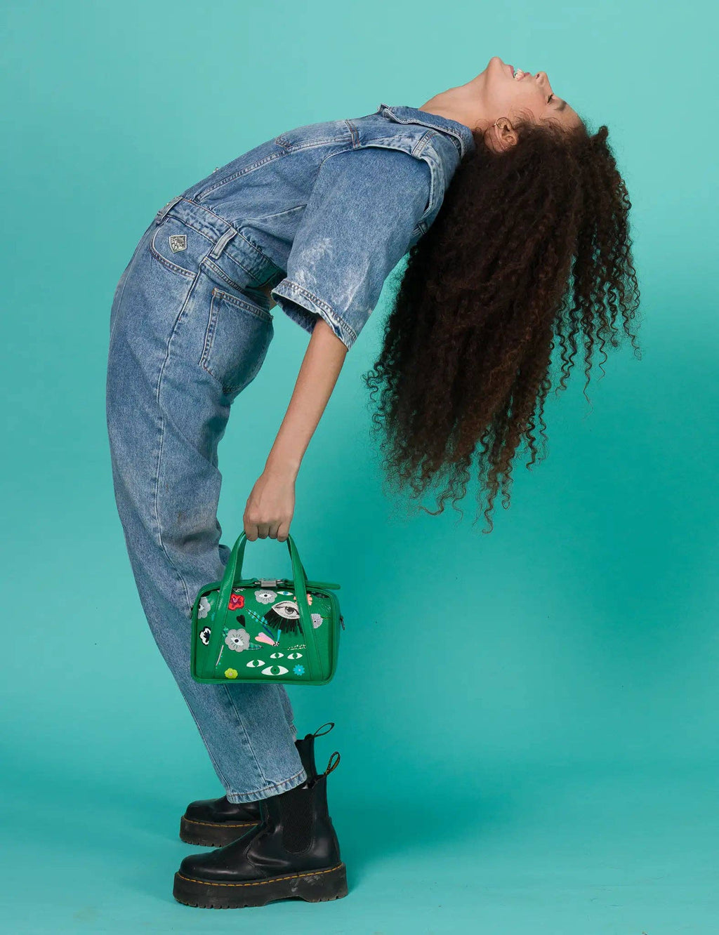 Min & Mon - Benji Small Crossbody Irish Green Leather Bag - Floralia Design