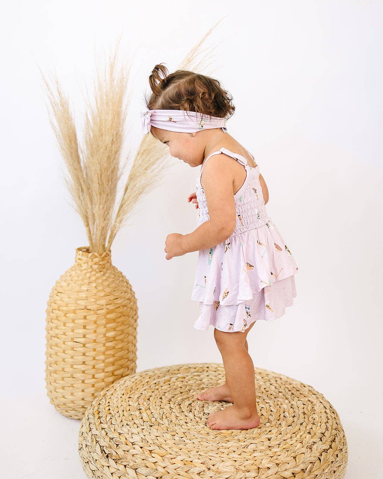 ava + oliver Ruffle Romper - Surfer Girls