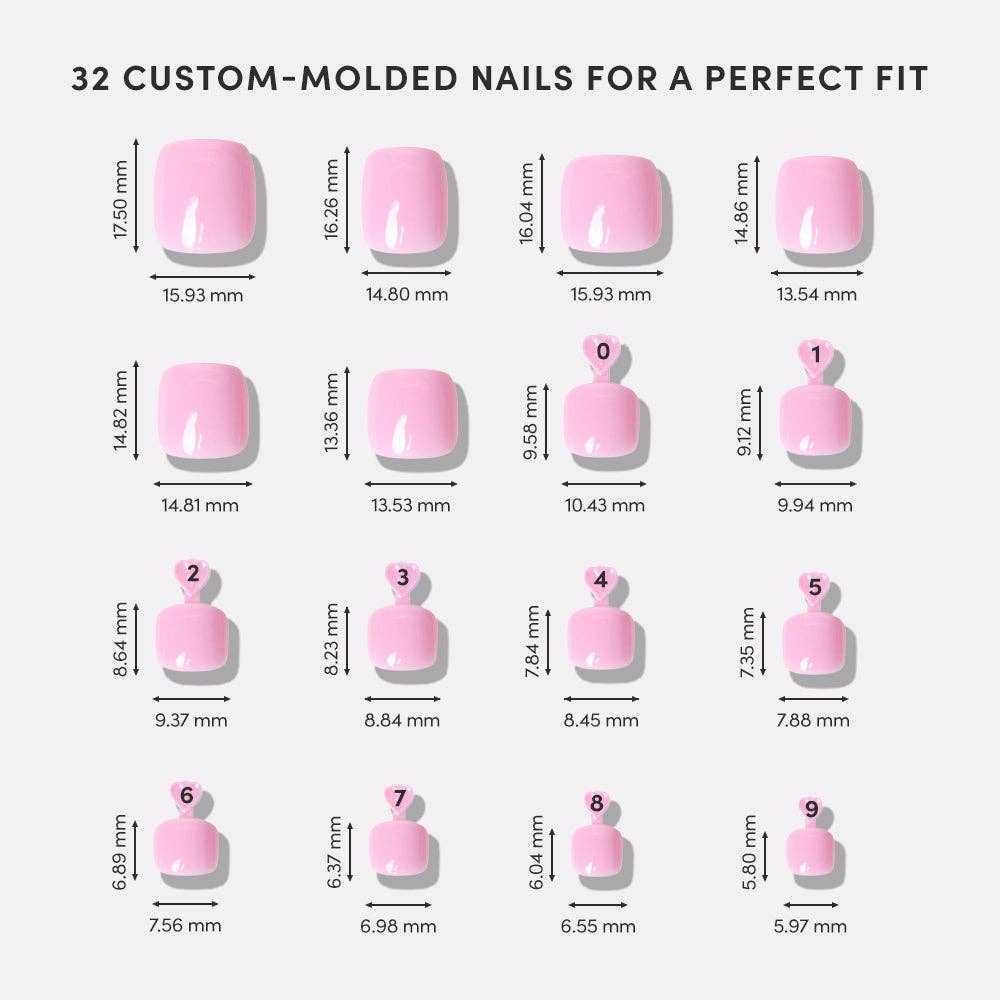 Glamnetic Press On Nails - Think Pink (Toenails)