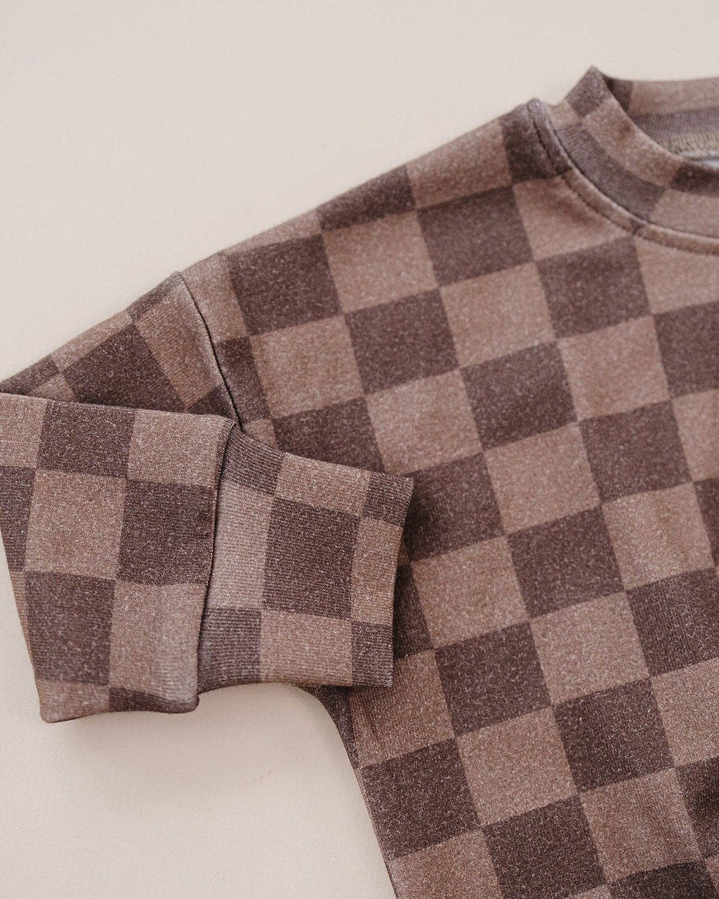 Lucky Panda Kids Jogger Set - Espresso Checkered